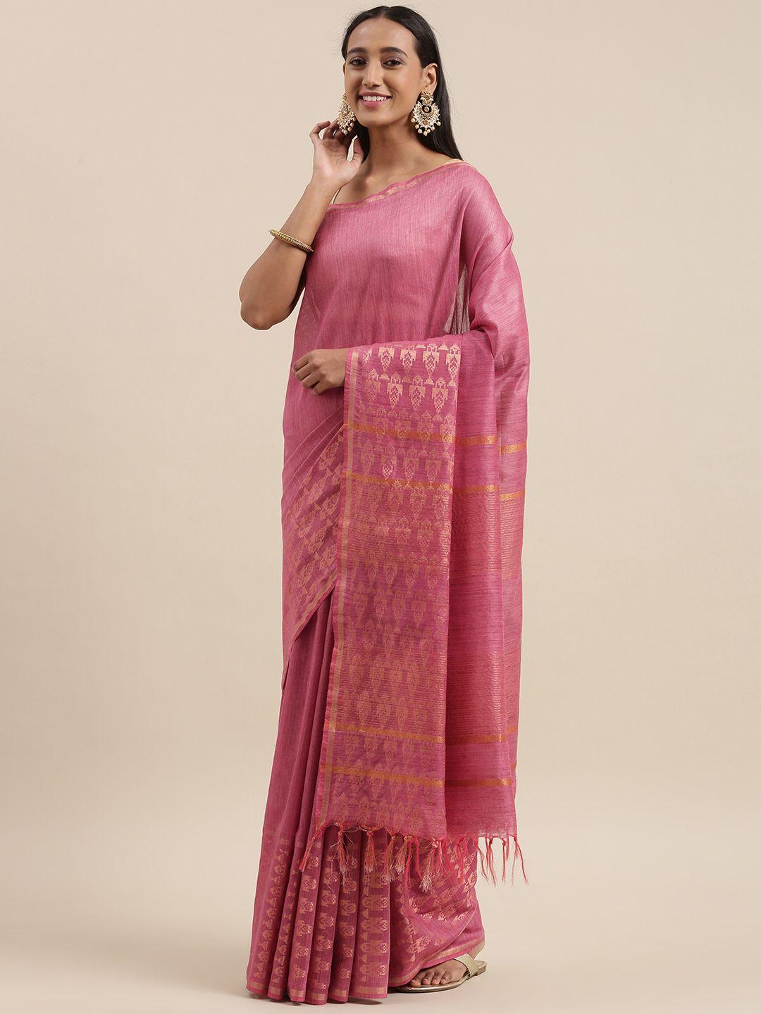 swatika-pink-&-gold-woven-design-zari-silk-blend-bhagalpuri-saree