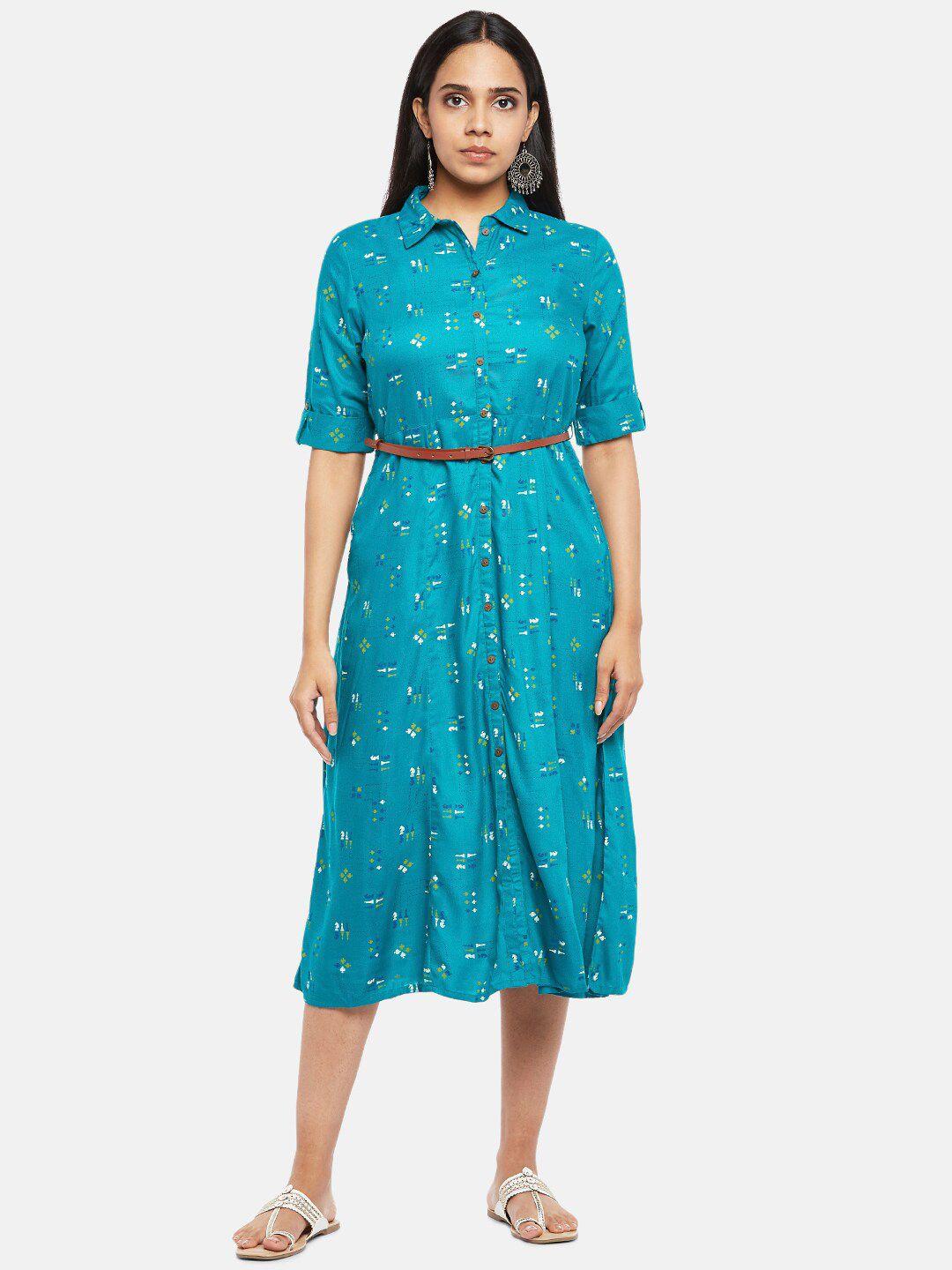 akkriti-by-pantaloons-women-turquoise-blue-&-yellow-ethnic-motifs-printed-shirt-dress
