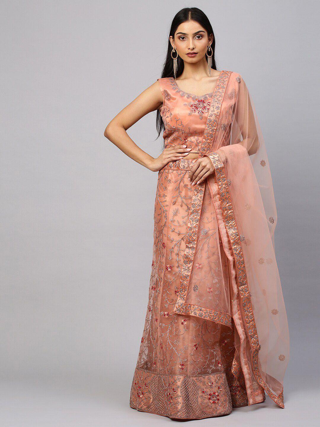 rajesh-silk-mills-women-peach-semi-stitched-lehenga-choli-with-dupatta