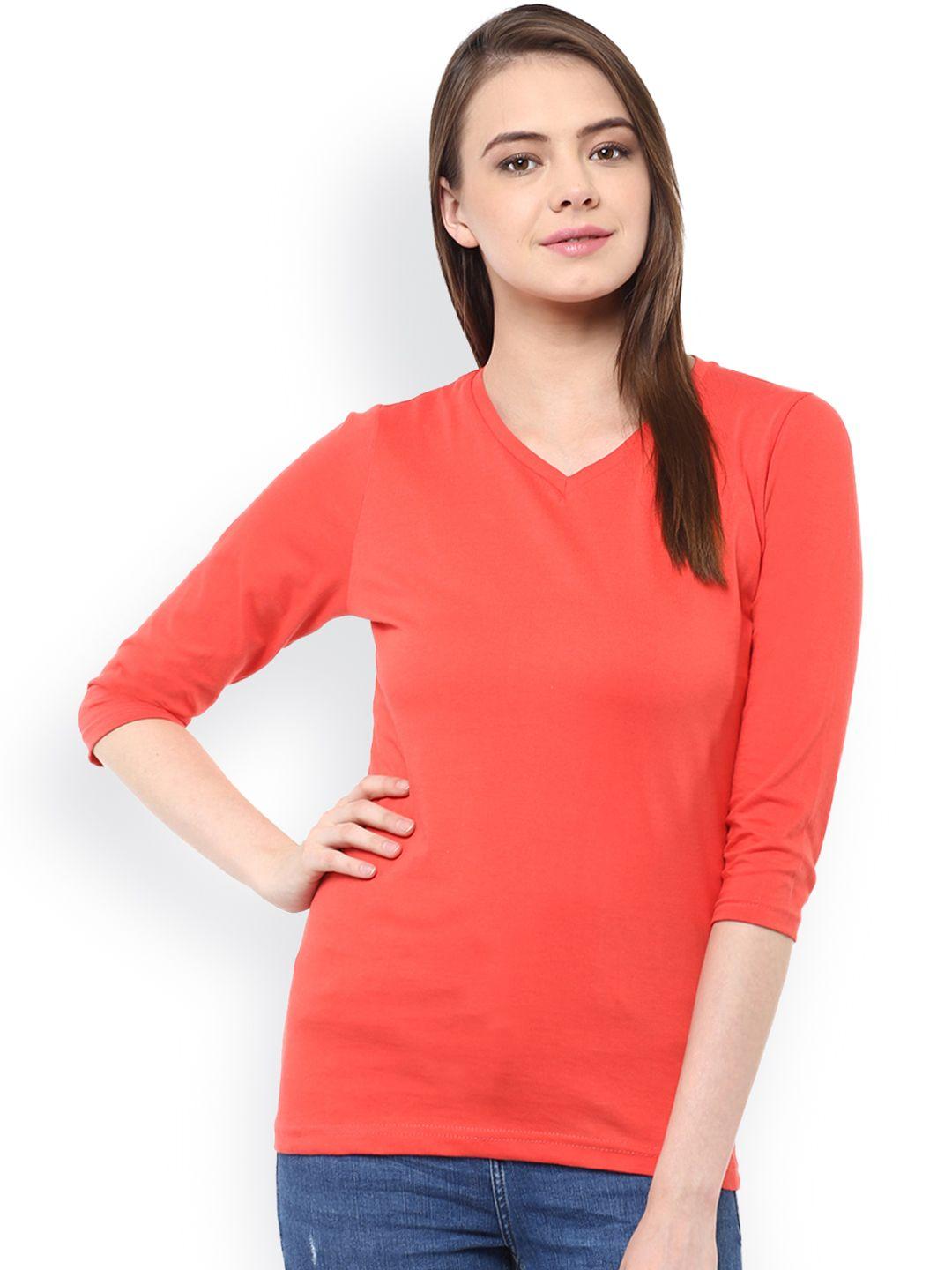 miss-chase-women-coral-orange-v-neck-regular-fit-t-shirt