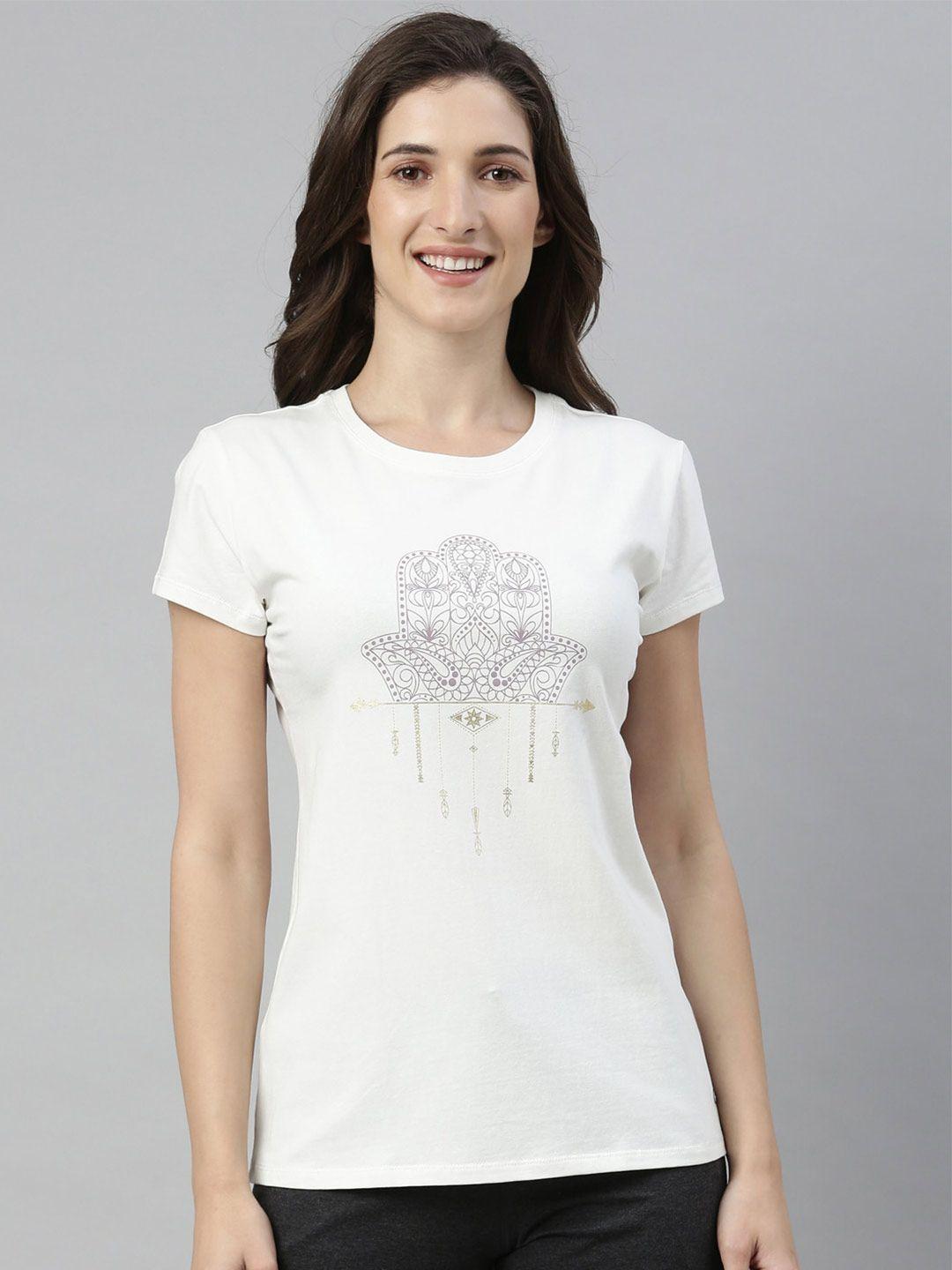 enamor-women-off-white-printed-slim-fit-cotton-t-shirt