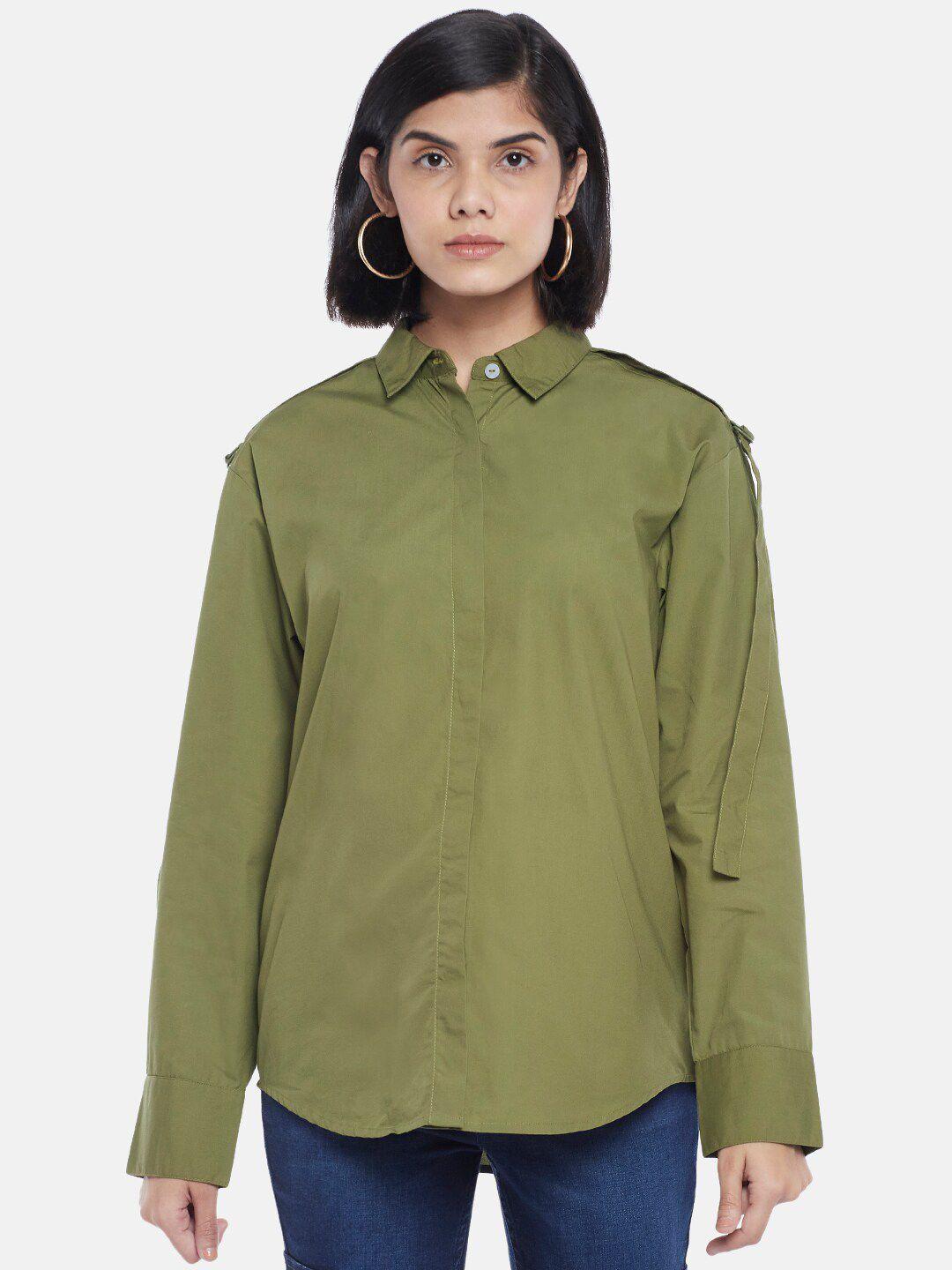 sf-jeans-by-pantaloons-women-olive-green-casual-shirt
