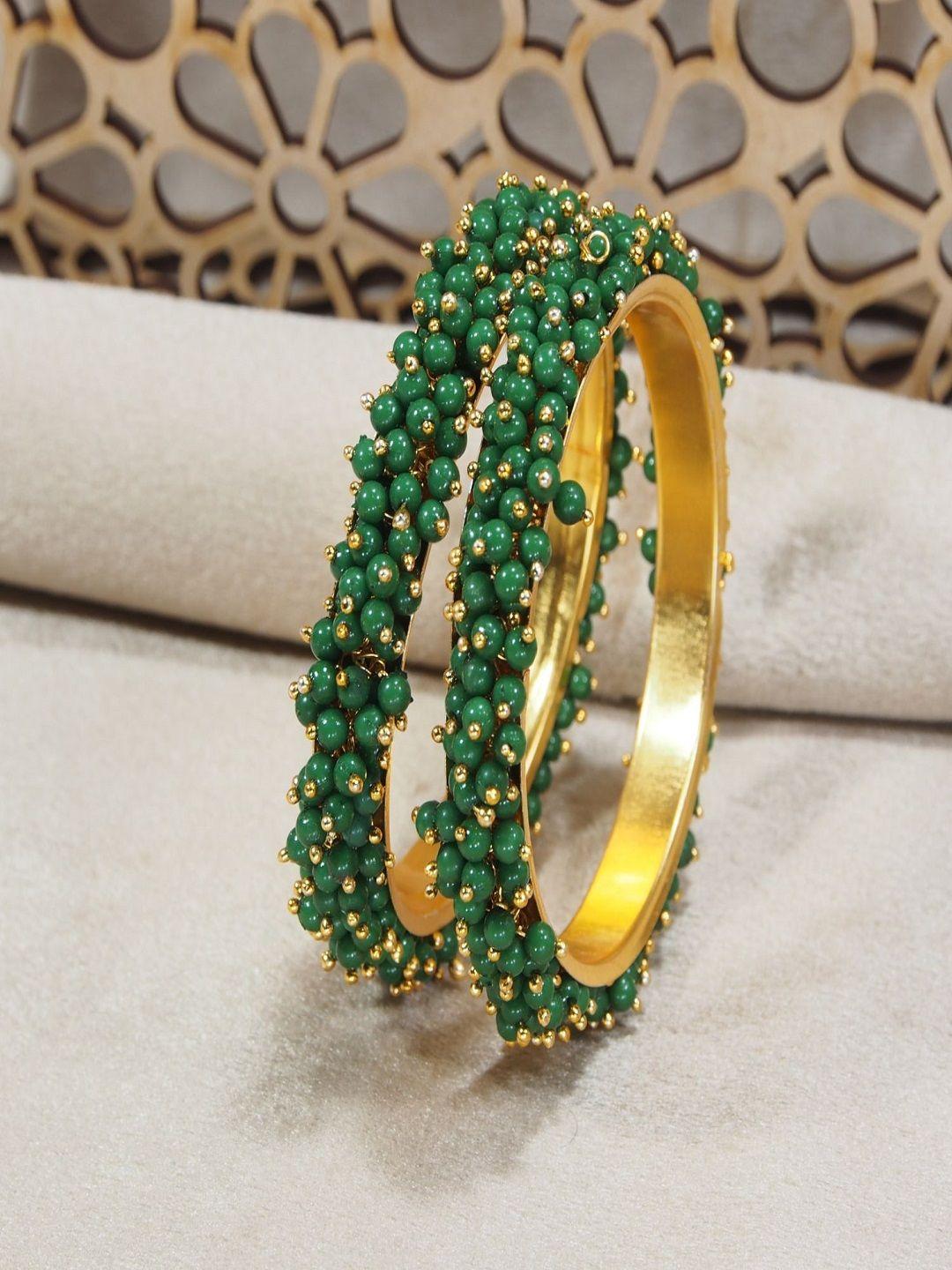 i-jewels-set-of-2-green-gold-plated-ruby-stone-classic-bangles