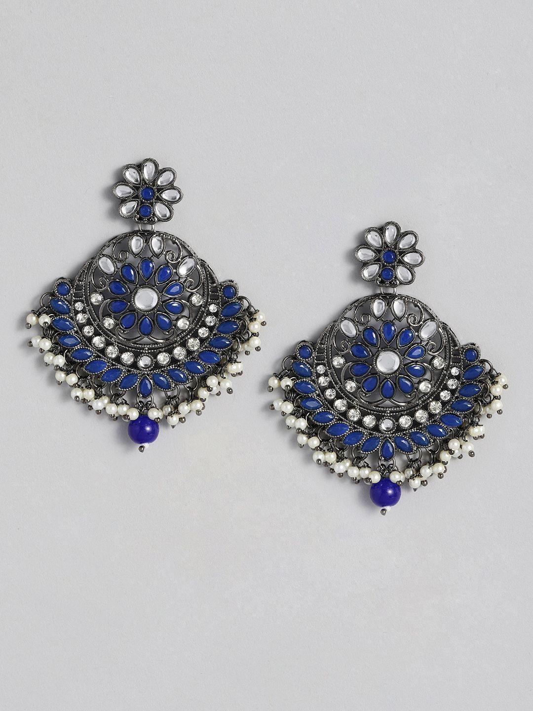 i-jewels-blue-&-white-oxidized-silver-plated-kundan-&-stone-studded-chandbali