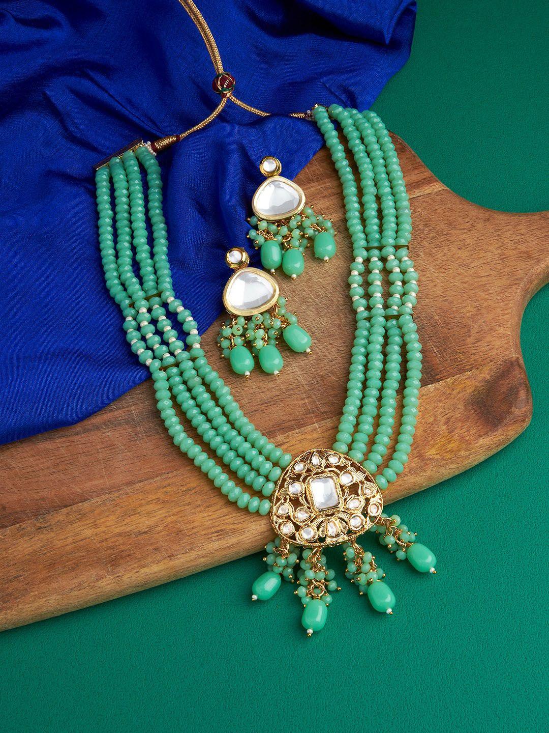 zaveri-pearls-green-&-gold-plated-kundan-stone-studded-layered-jewellery-set