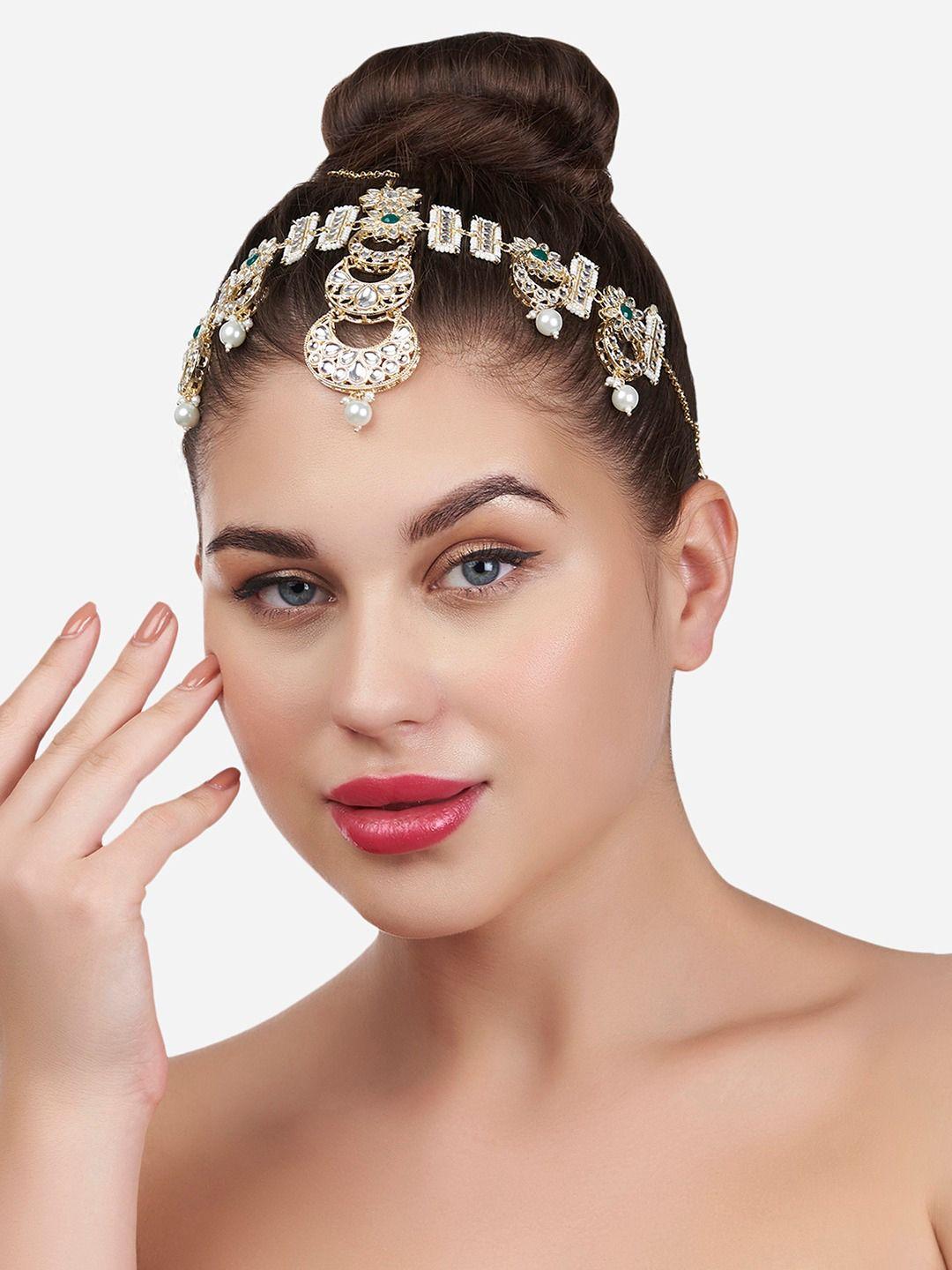zaveri-pearls-gold-plated-white-kundan-&-pearls-embellished-matha-patti