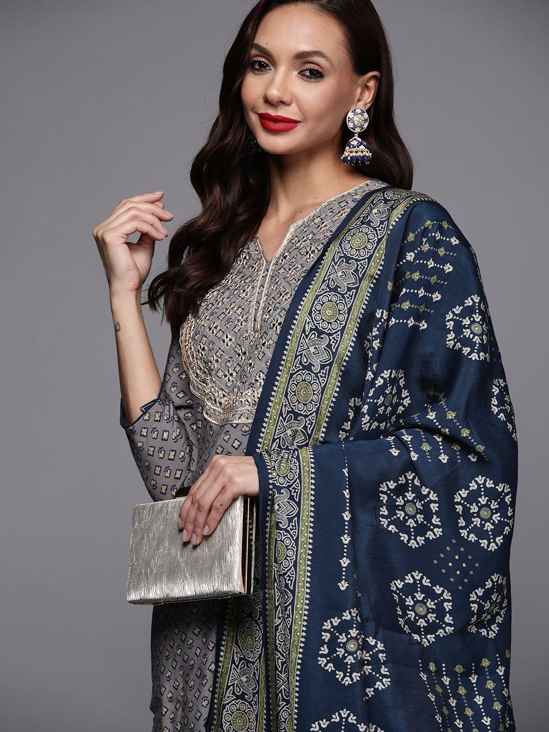 indo-era-women-grey-ethnic-motifs-embroidered-kurta-with-palazzos-&-dupatta