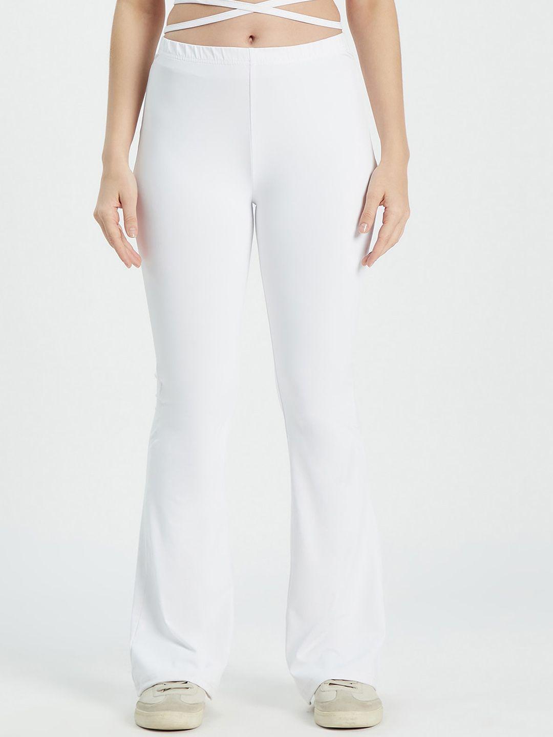 edrio-white-slim-fit-easy-wash-bootcut-trousers