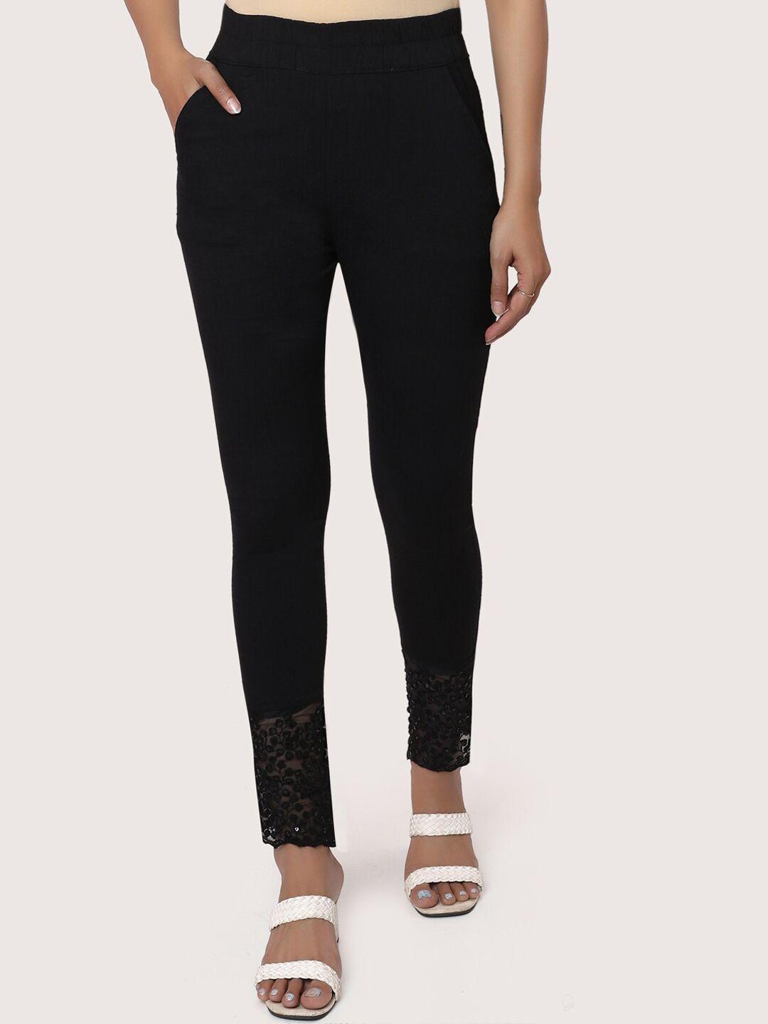 zri-women-black-floral-embroidered-smart-trousers