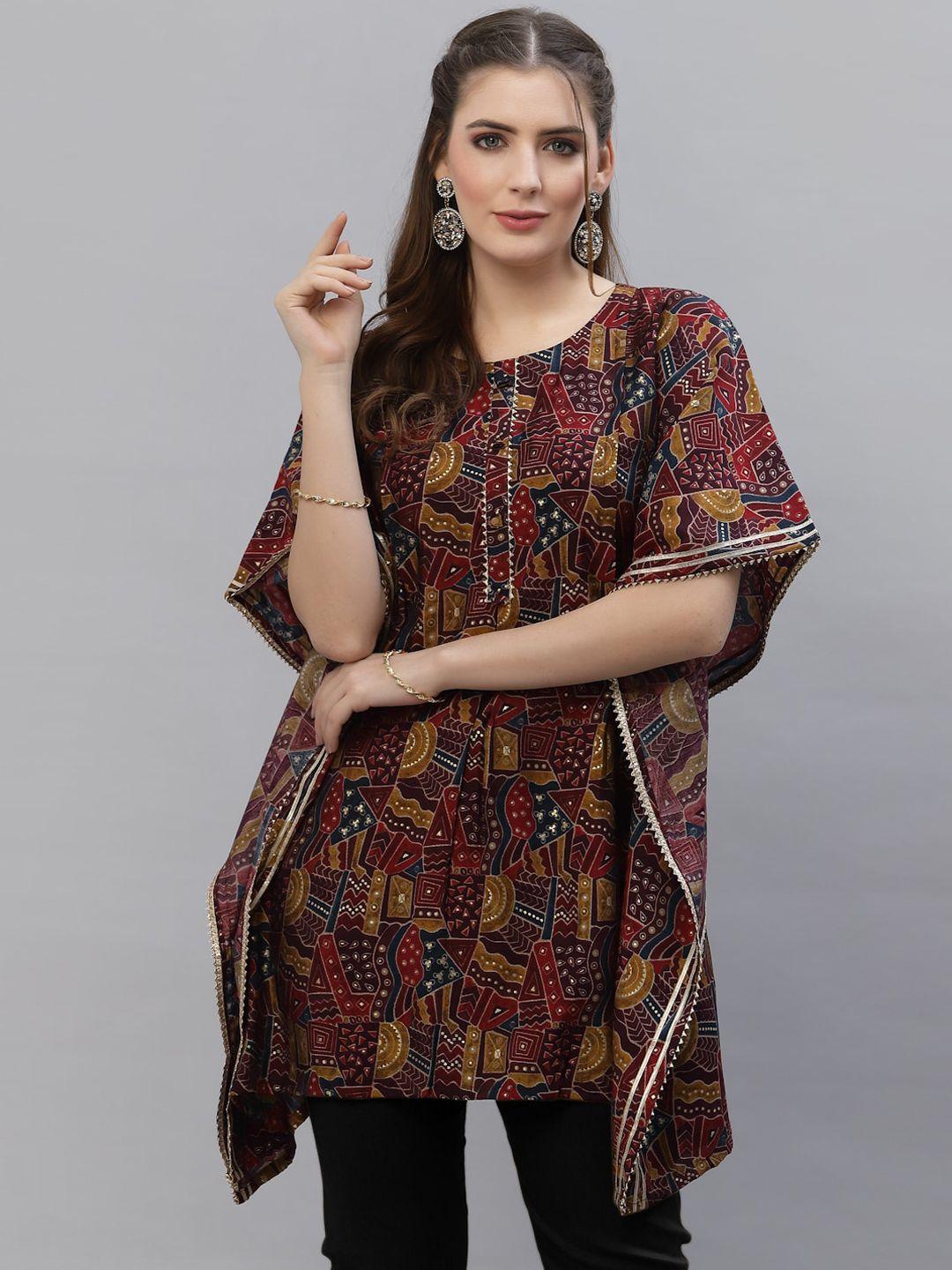 tankhi-women-maroon-embroidered-kaftan-kurta