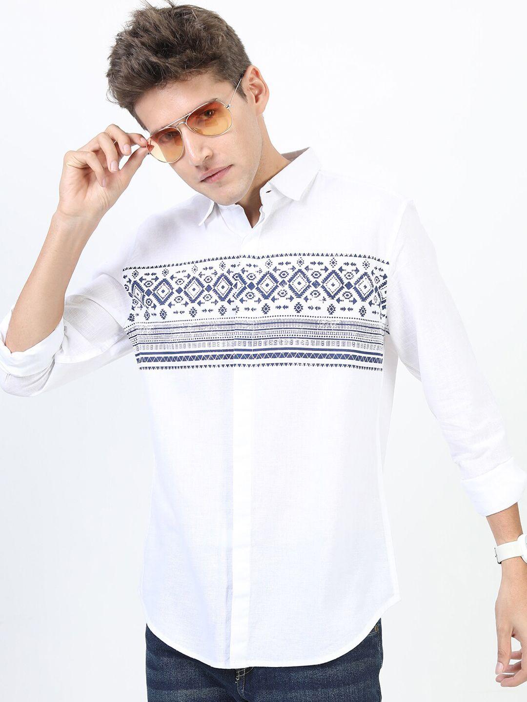 ketch-men-white-slim-fit-printed-casual-shirt
