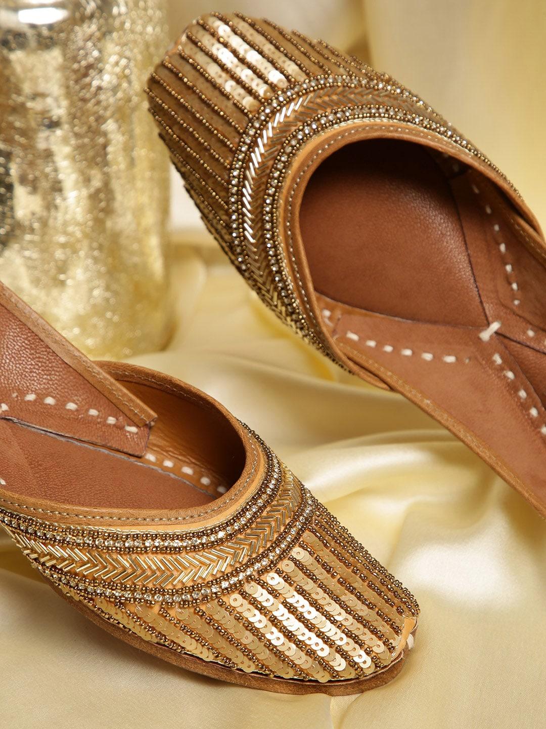 glam-story-women-gold-toned-leather-embellished-mojaris-flats