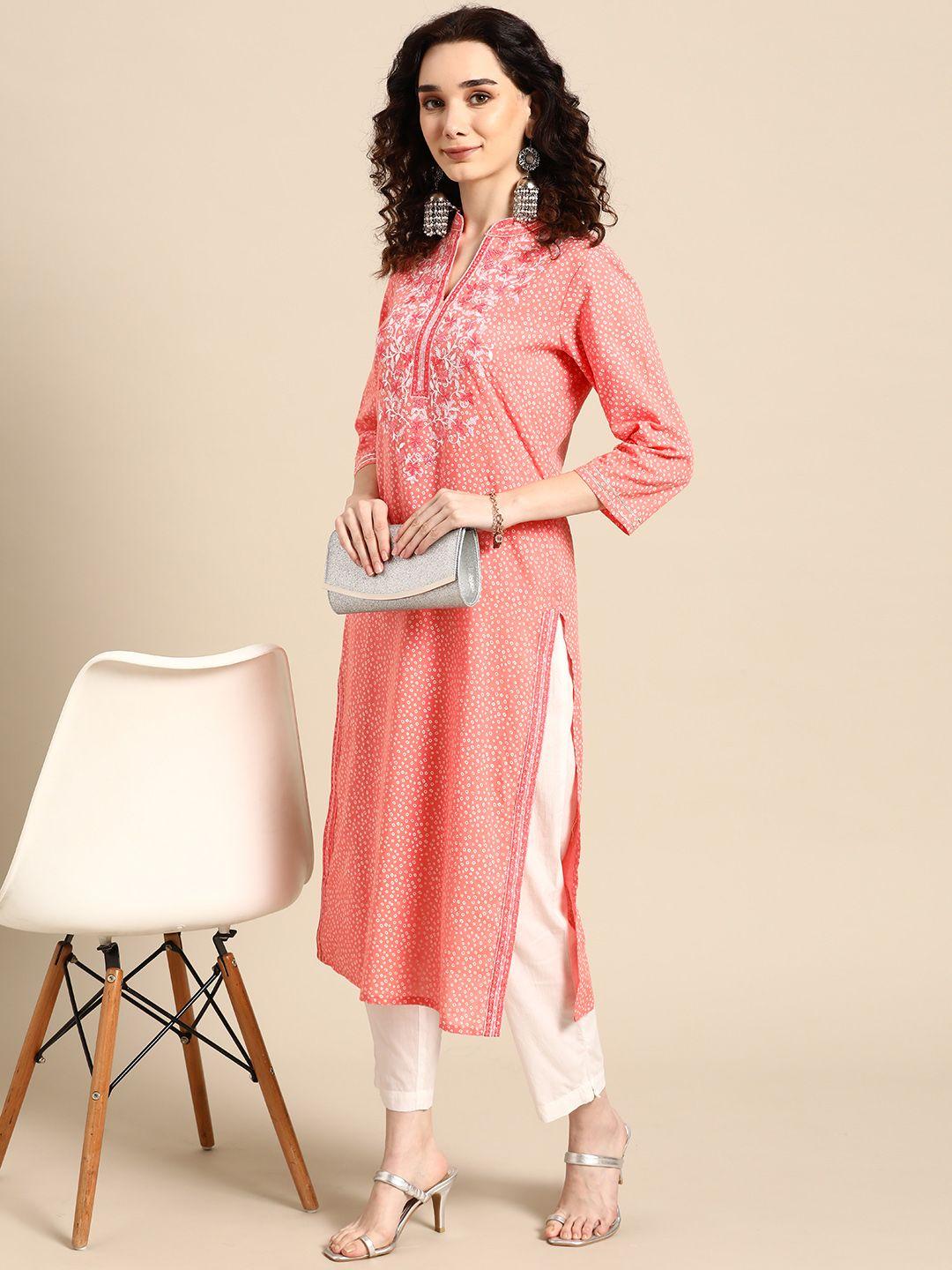 sangria-women-pink-bandhani-printed-thread-work-pastels-kurta
