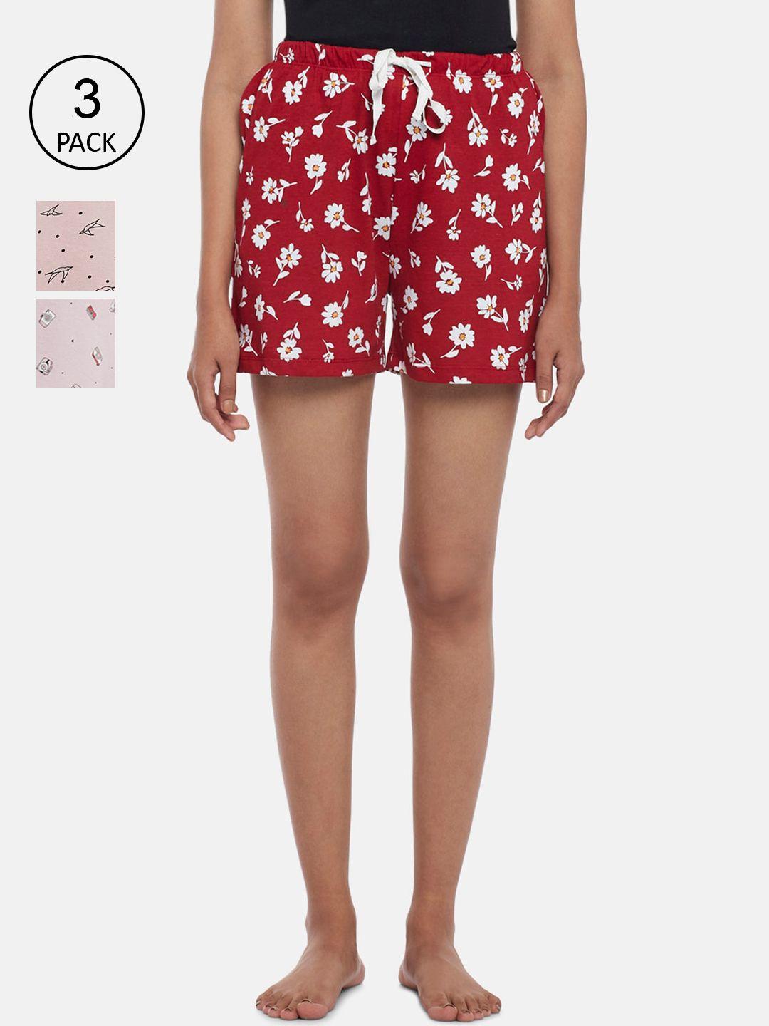 dreamz-by-pantaloons-women-red-printed-lounge-shorts