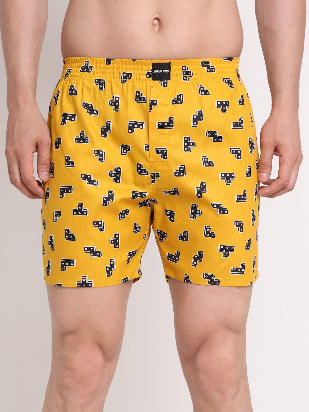 big-fox-men-yellow-printed-pure-cotton-boxers