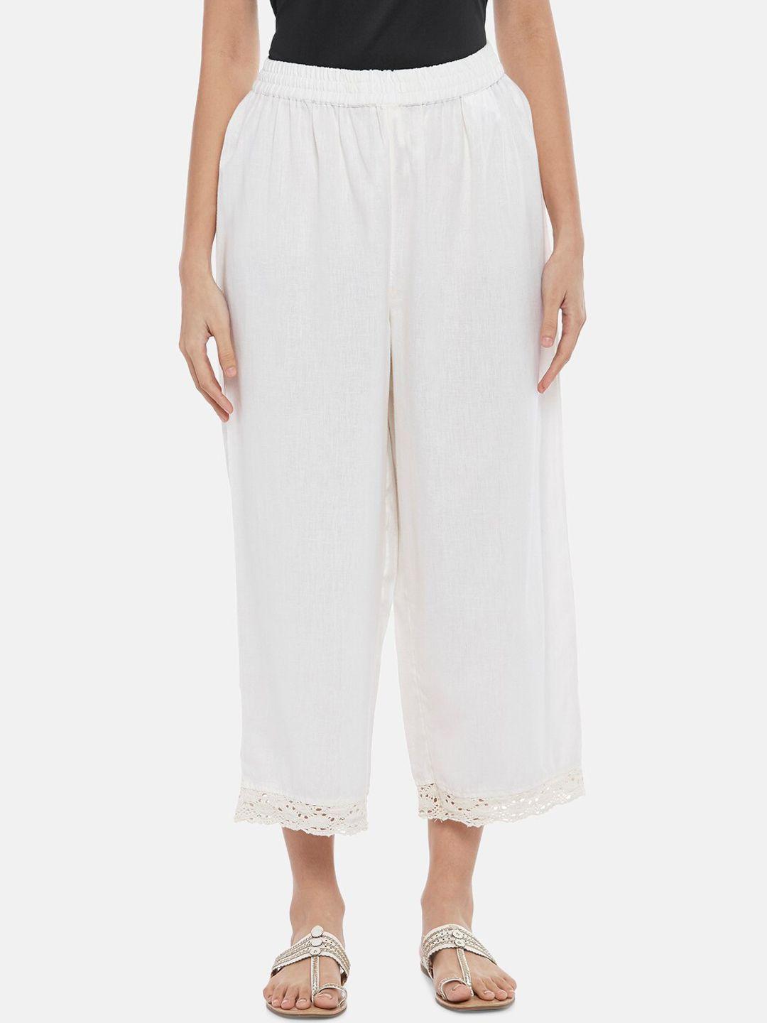 rangmanch-by-pantaloons-women-off-white-culottes-trousers