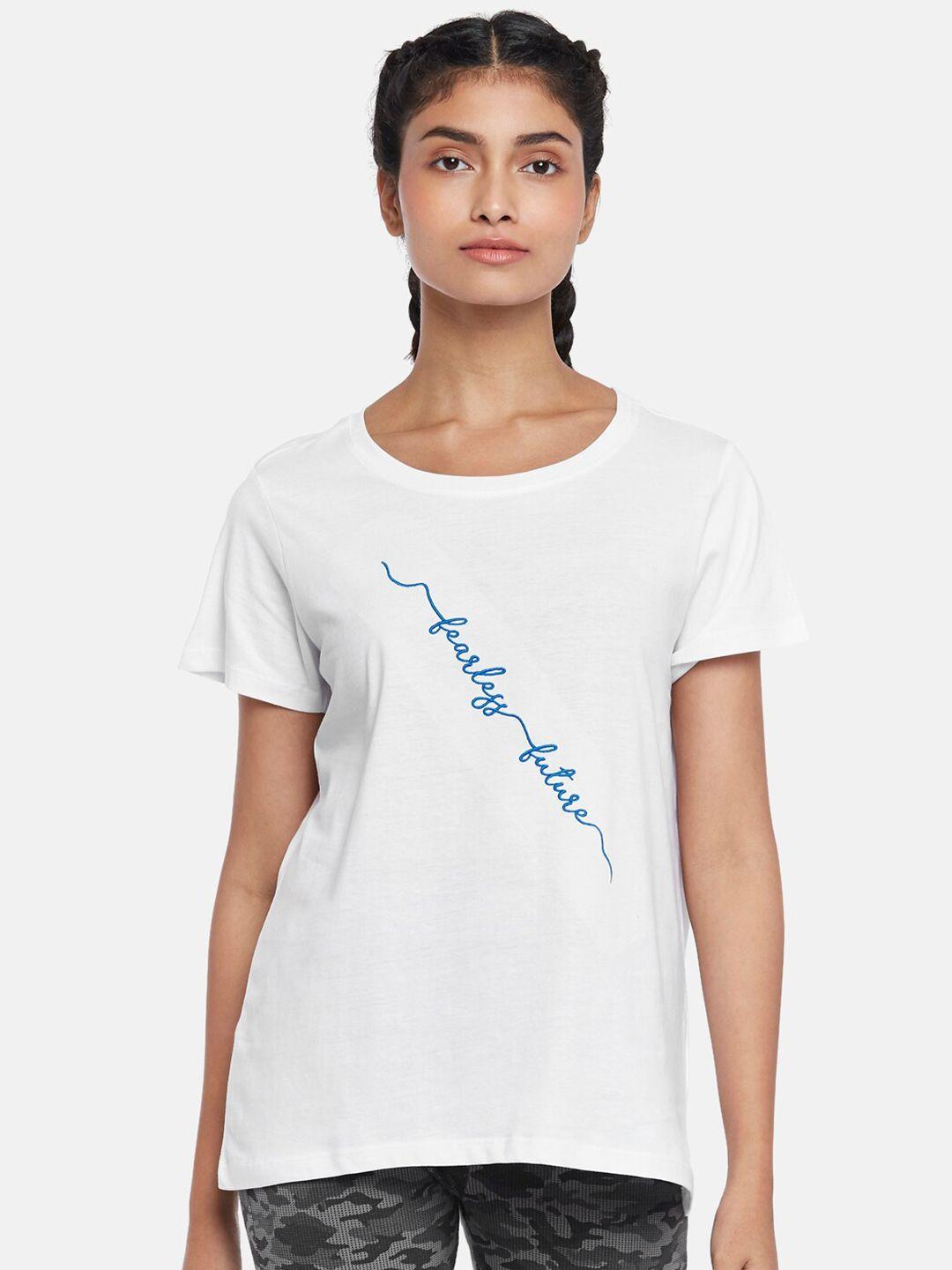 ajile-by-pantaloons-women-white-typography-printed-cotton-t-shirt