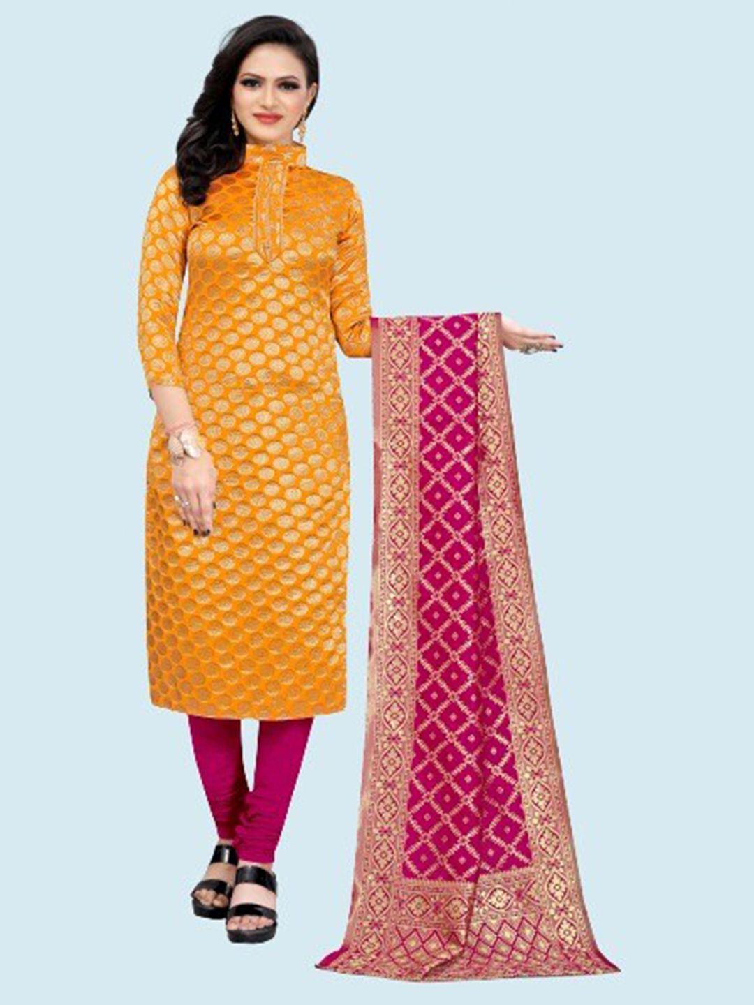 morly-women-yellow-&-pink-dupion-silk-unstitched-dress-material