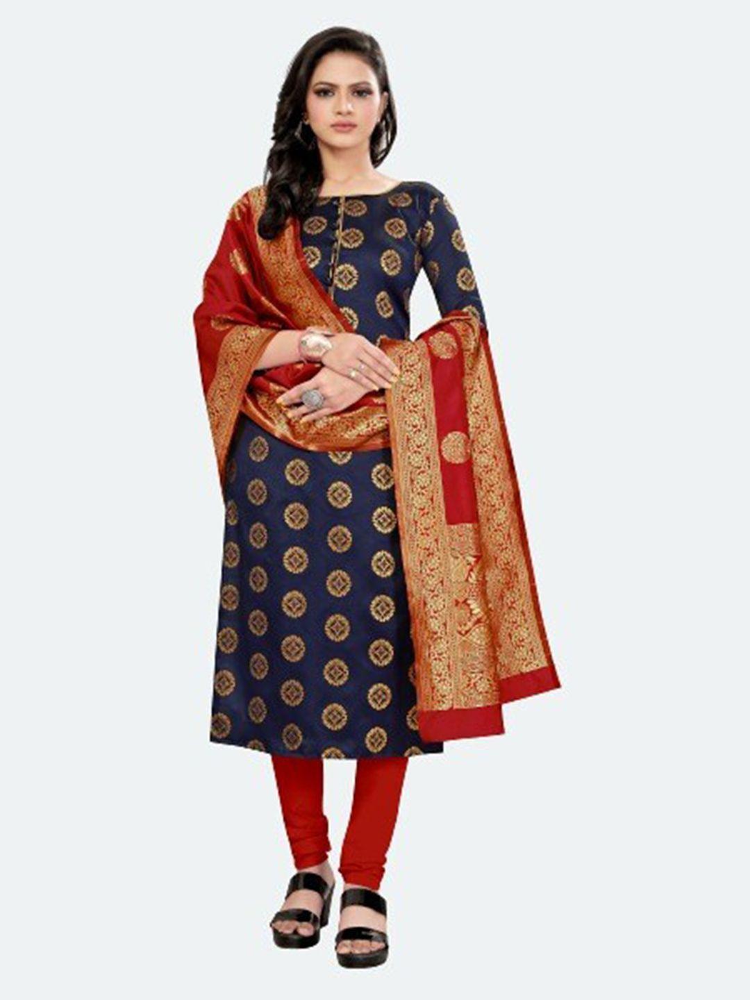 morly-women-blue-&-red-dupion-silk-unstitched-dress-material