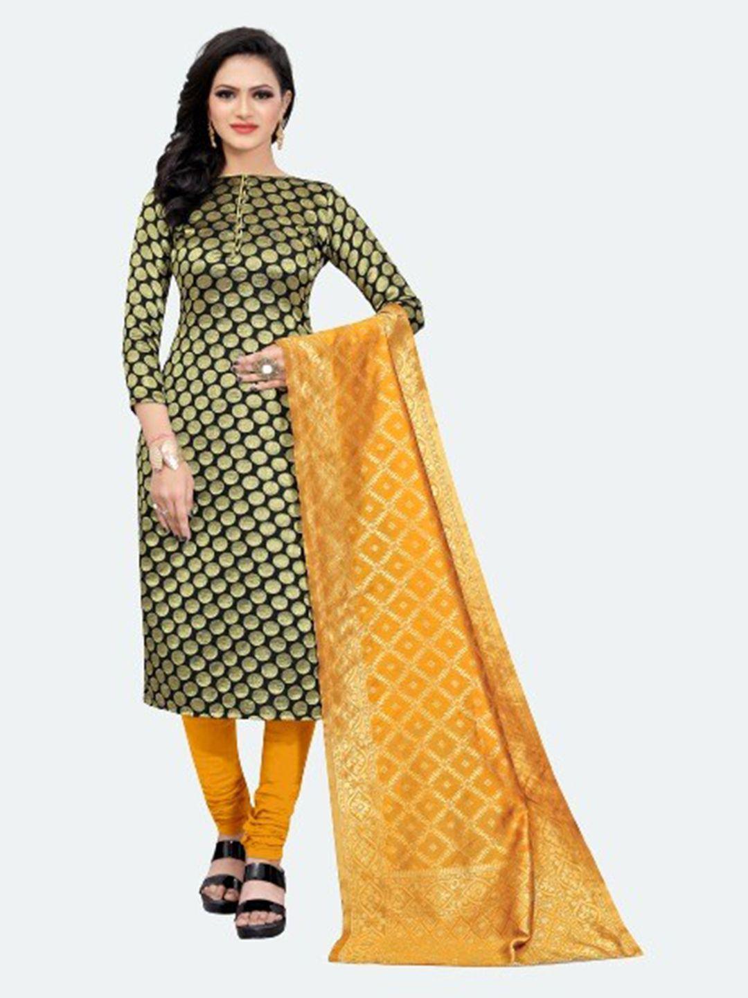 morly-black-&-yellow-dupion-silk-unstitched-dress-material
