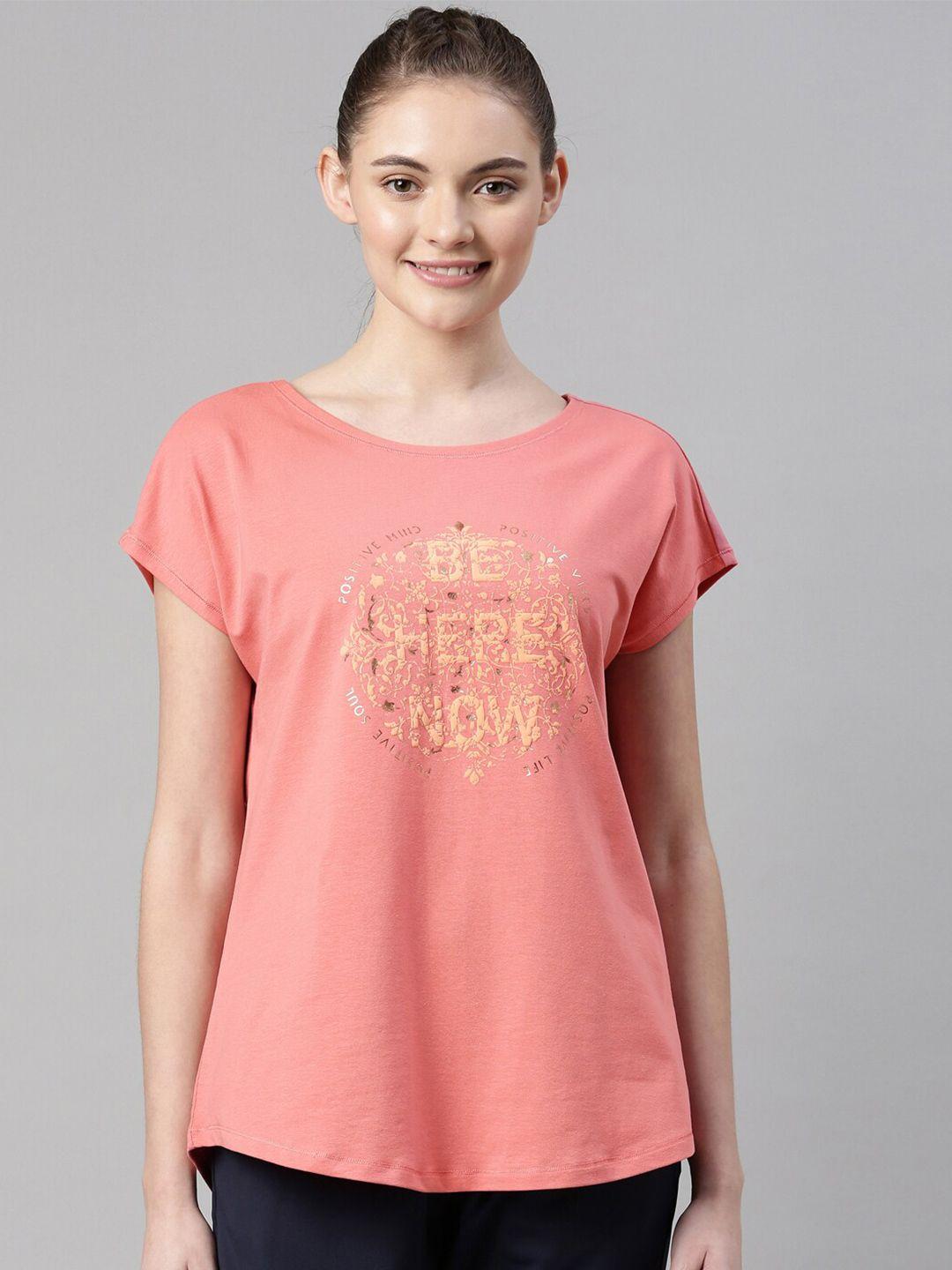 enamor-women-pink-typography-printed-extended-sleeves-antimicrobial-t-shirt