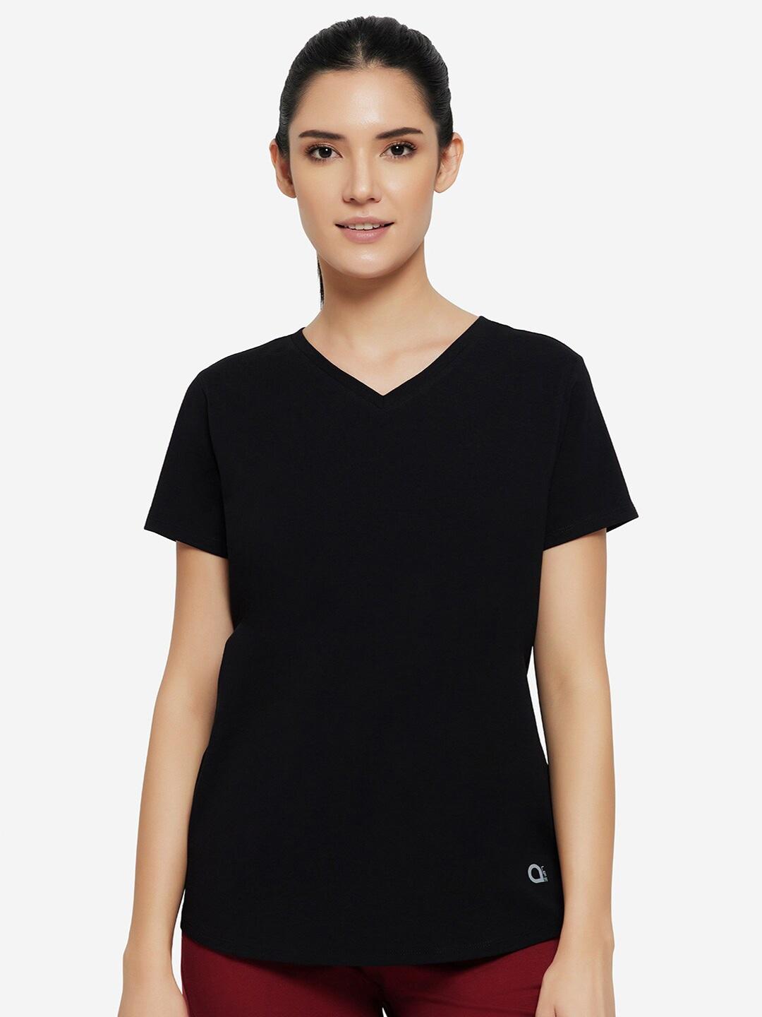 amante-women-black-v-neck-t-shirt
