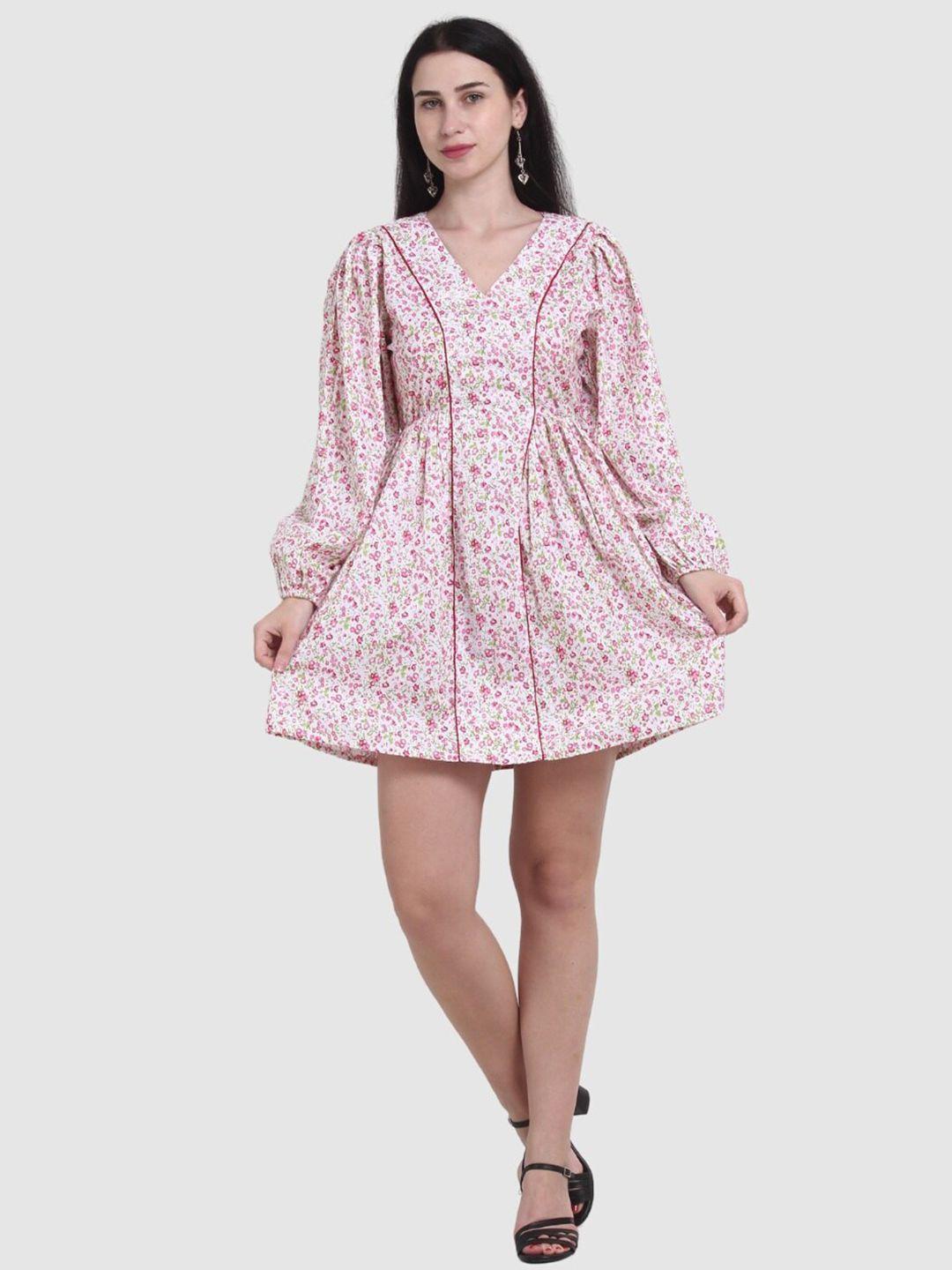 the-label-bar-women-pink-floral-print-cotton-a-line-dress