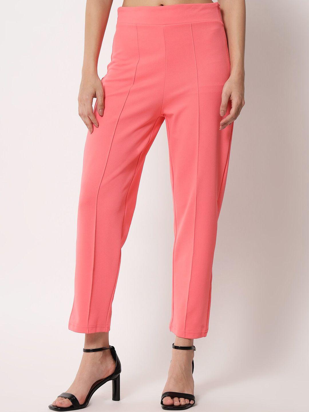 kotty-women-pink-relaxed-straight-fit-easy-wash-trousers