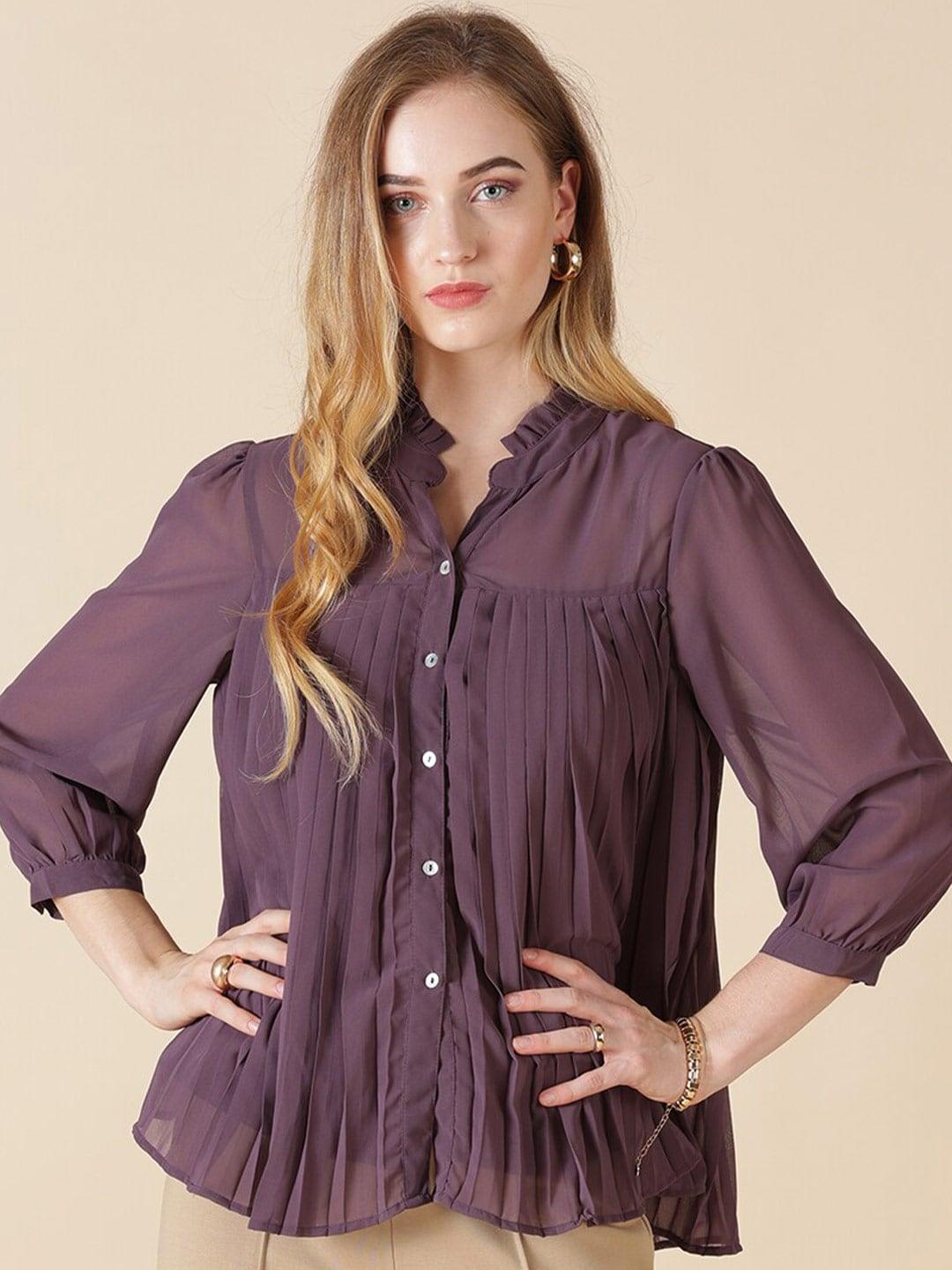 gipsy-burgundy-mandarin-collar-shirt-style-top