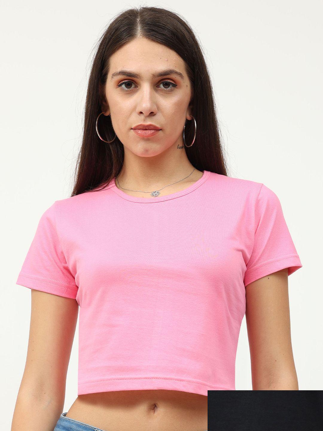 fleximaa-woman-pack-of-2-pink-&-black-crop-top