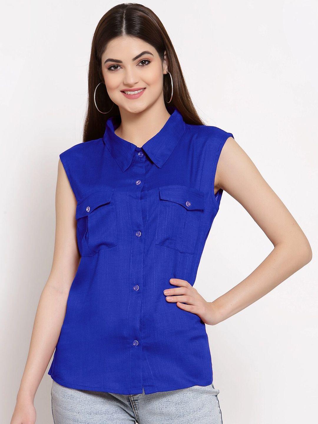 patrorna-plus-size-women-blue-comfort-casual-shirt