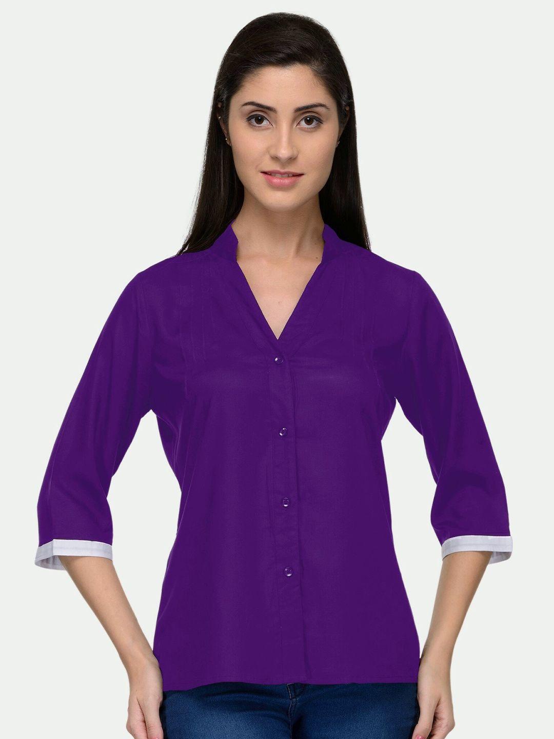 patrorna-women-purple-comfort-casual-shirt