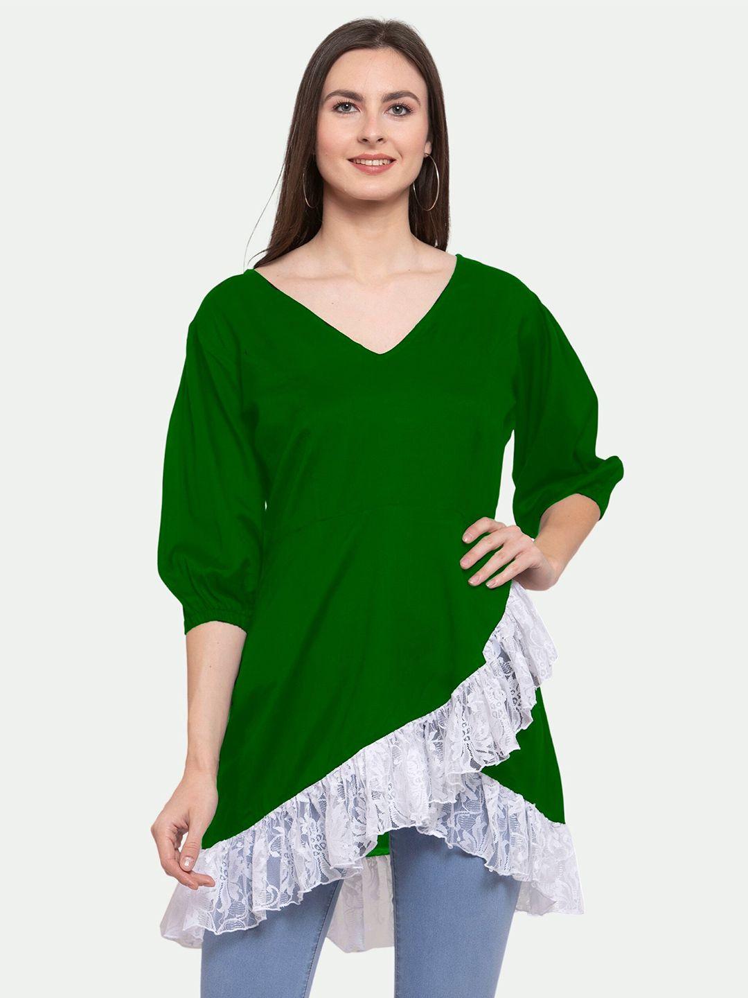 patrorna-women-green-wrap-longline-top