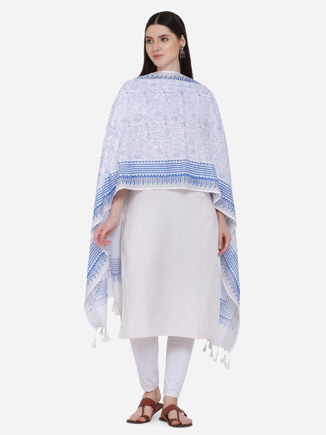 the-weave-traveller-white-&-blue-ethnic-motifs-printed-dupatta