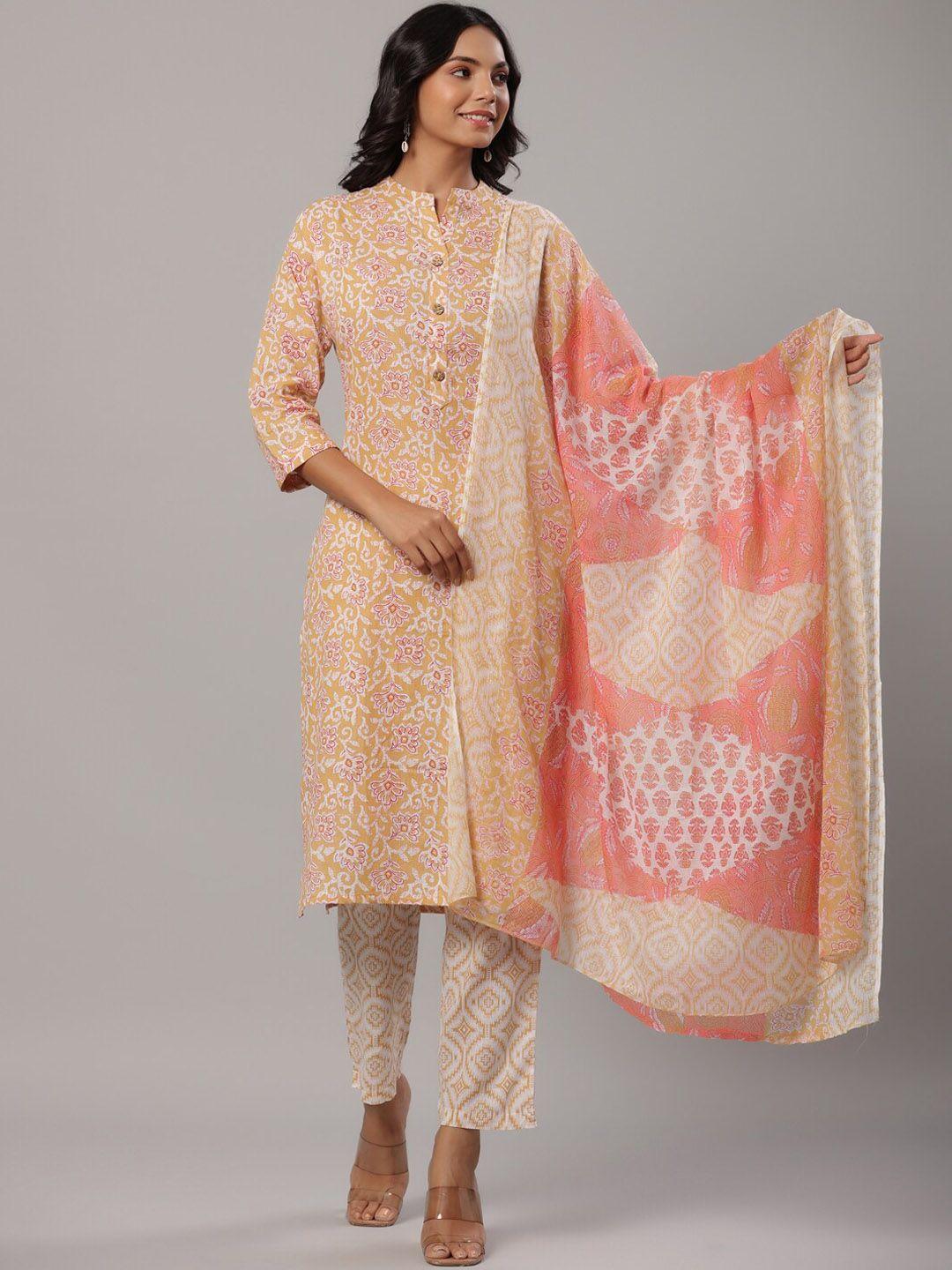 pk-fashions-women-floral-printed-pure-cotton-kurta-with-trousers-&-with-dupatta