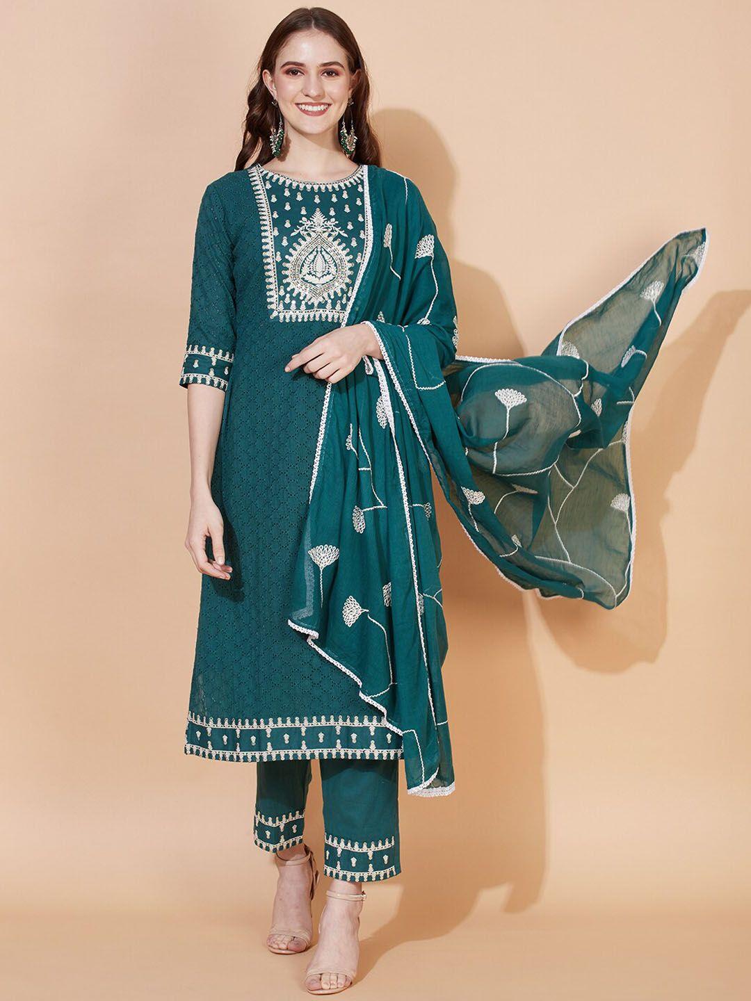 fashor-women-ethnic-motifs-embroidered-straight-kurta-with-trousers-&-with-dupatta