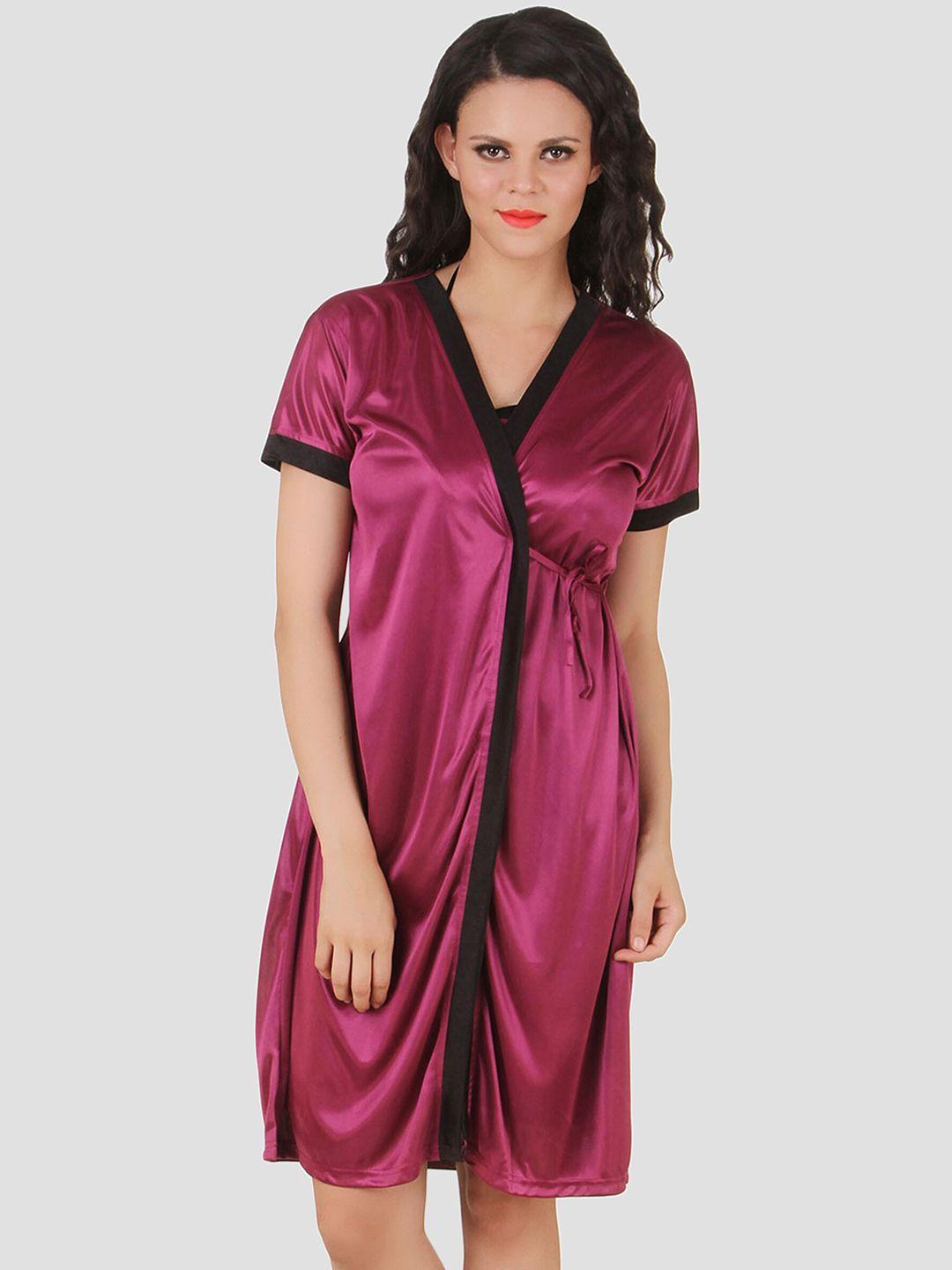 fasense-women-pink-solid-robe