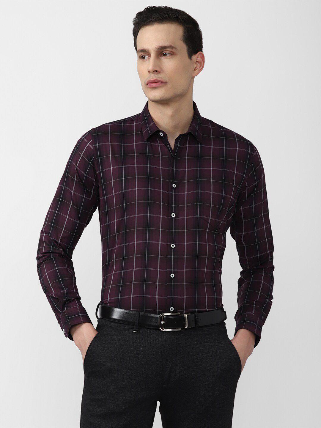 van-heusen-men-brown-slim-fit-tartan-checks-checked-formal-shirt