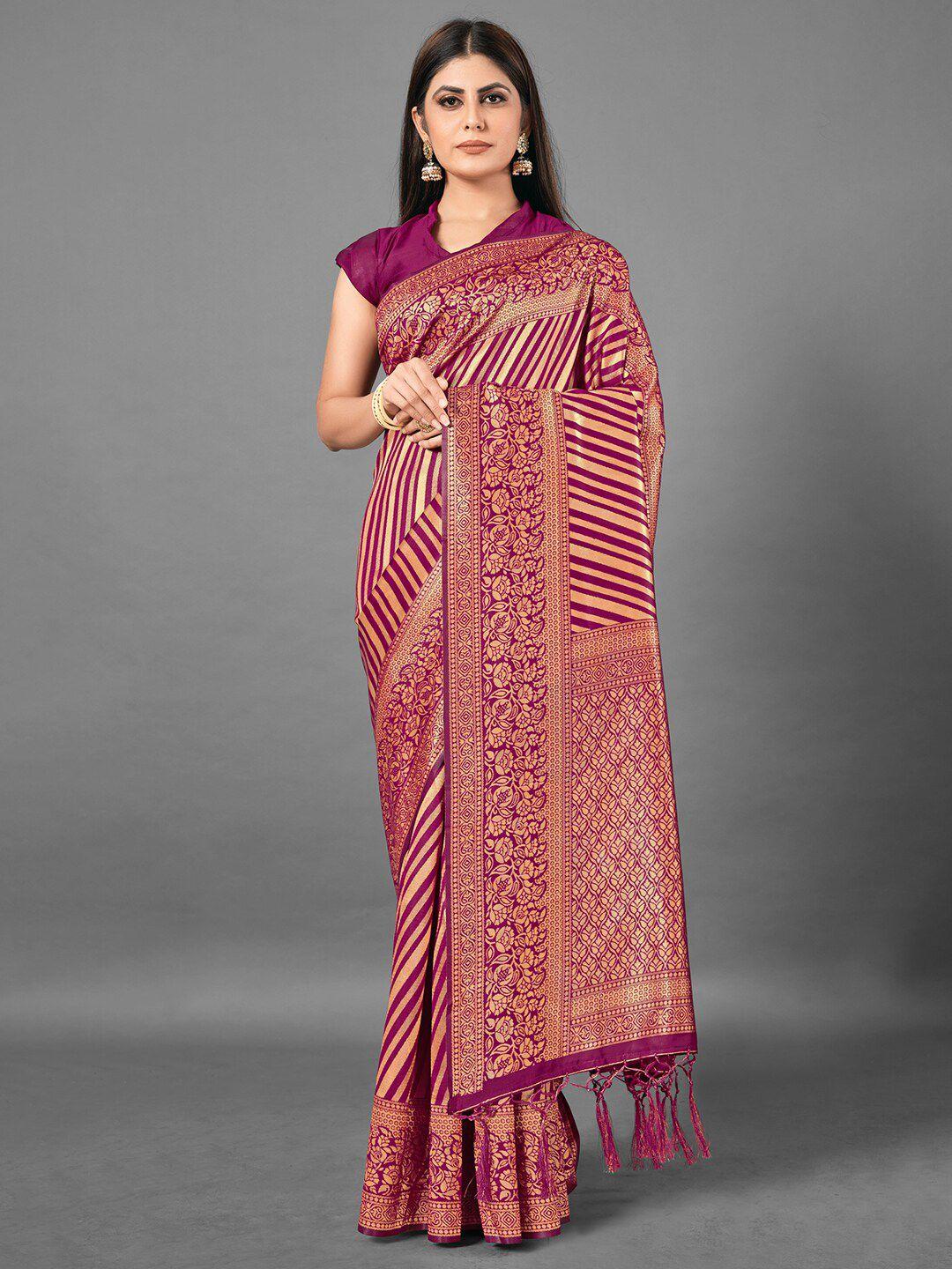 mitera-magenta-&-gold-toned-ethnic-motifs-zari-silk-blend-banarasi-saree