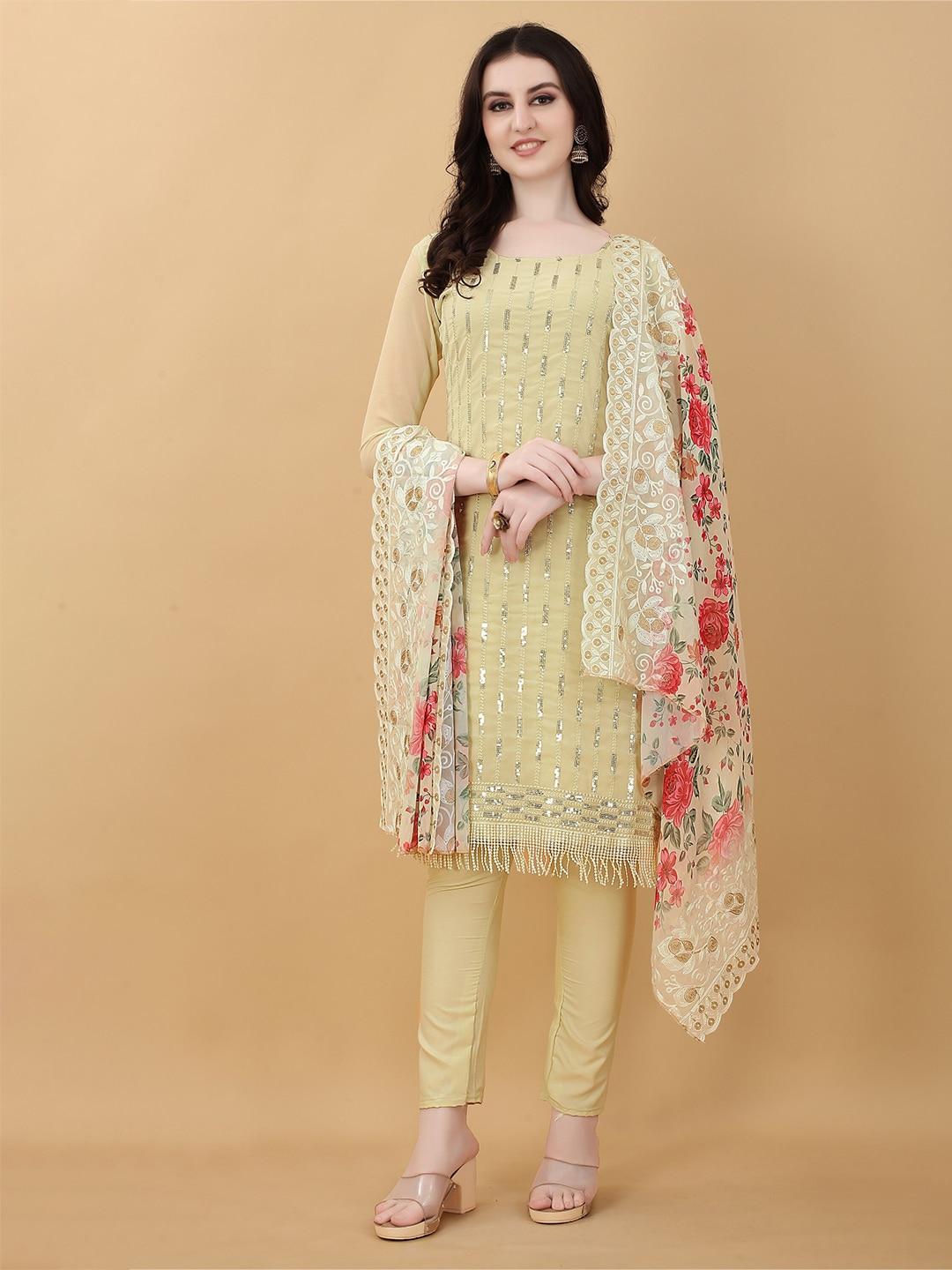 applix-style-women-beige-&-red-embroidered-silk-georgette-unstitched-dress-material