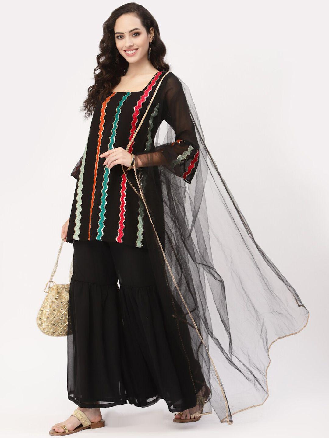 studio-rasa-women-black-embroidered-sequinned-kurti-with-sharara-&-with-dupatta