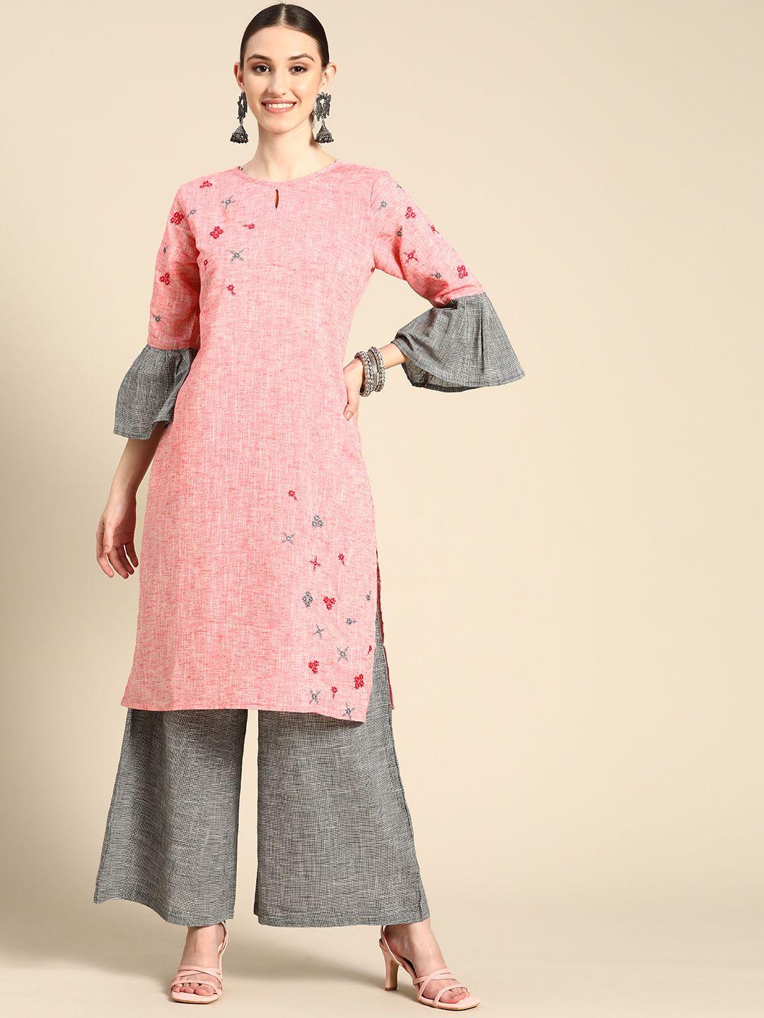 sangria-women-pink-ethnic-motifs-embroidered-thread-work-kurta-with-palazzos