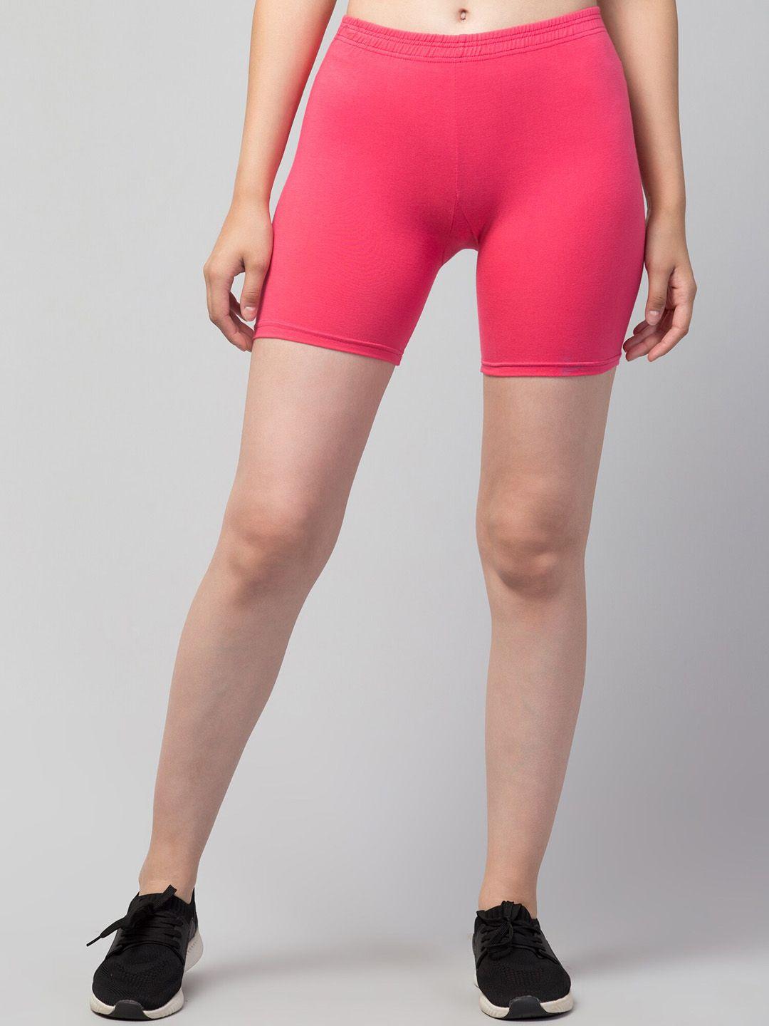 apraa-&-parma-women-pink-slim-fit-cycling-shorts