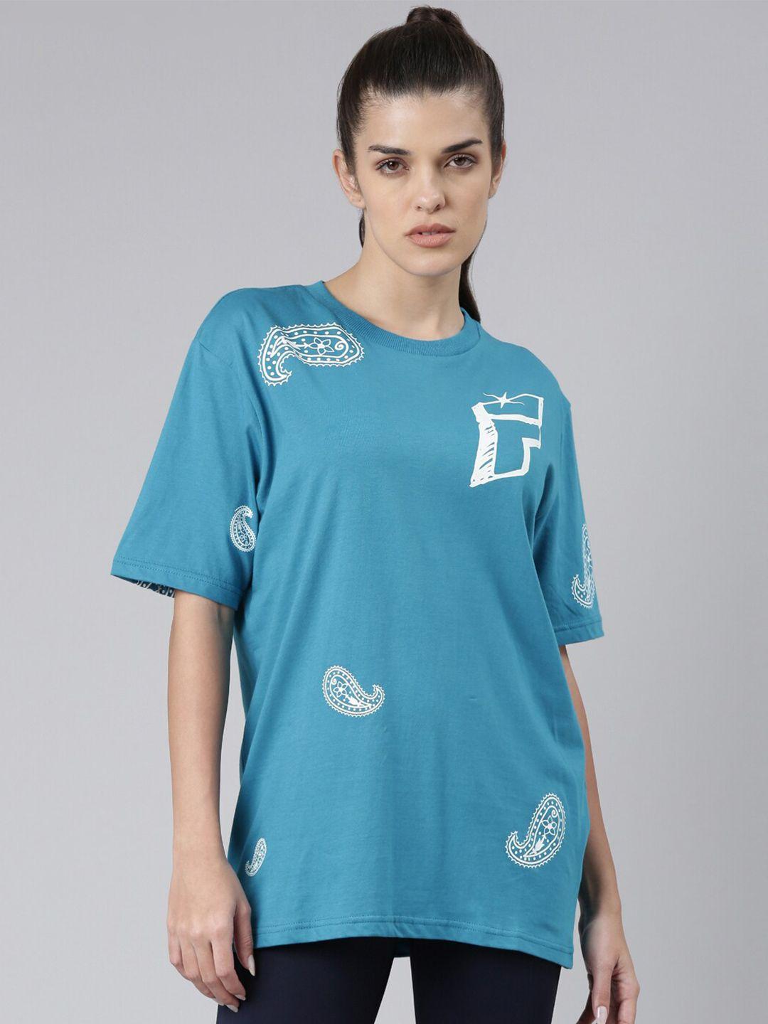fila-women-turquoise-blue-organic-cotton-t-shirt