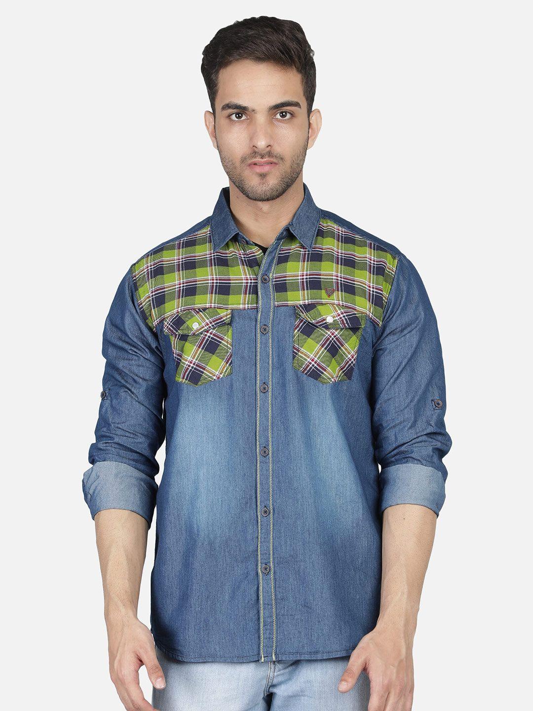 kuons-avenue-men-checked-cotton-smart-slim-fit-casual-shirt