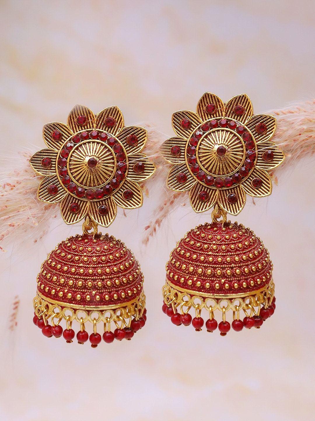 crunchy-fashion-gold-plated-classic-jhumkas-earrings