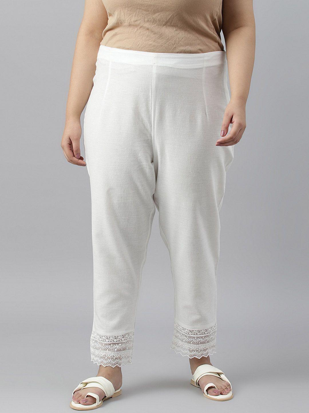 w-women-white-slim-fit-joggers-trousers
