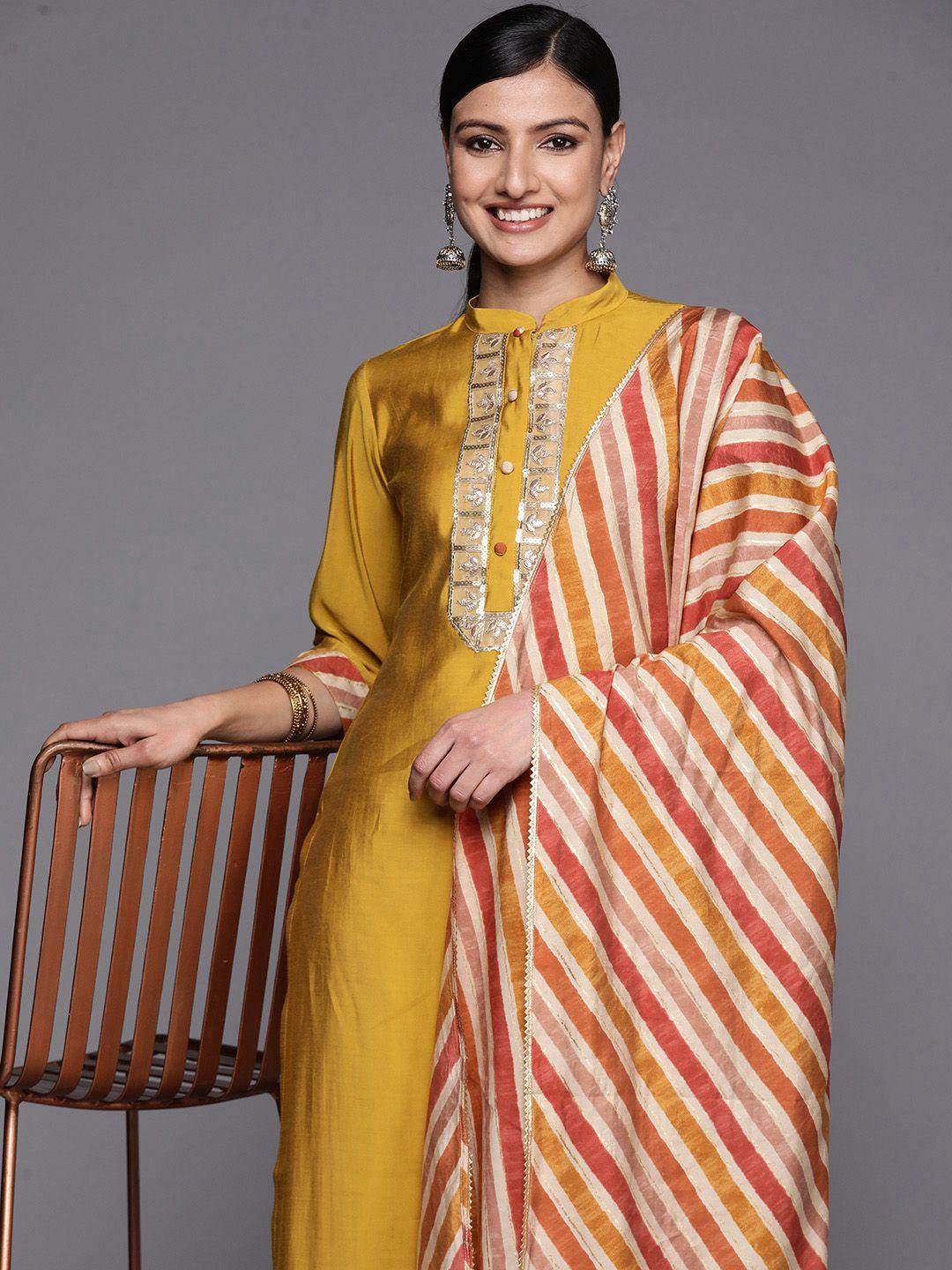 libas-women-ethnic-motifs-embroidered-sequinned-kurta-with-trousers-&-with-dupatta