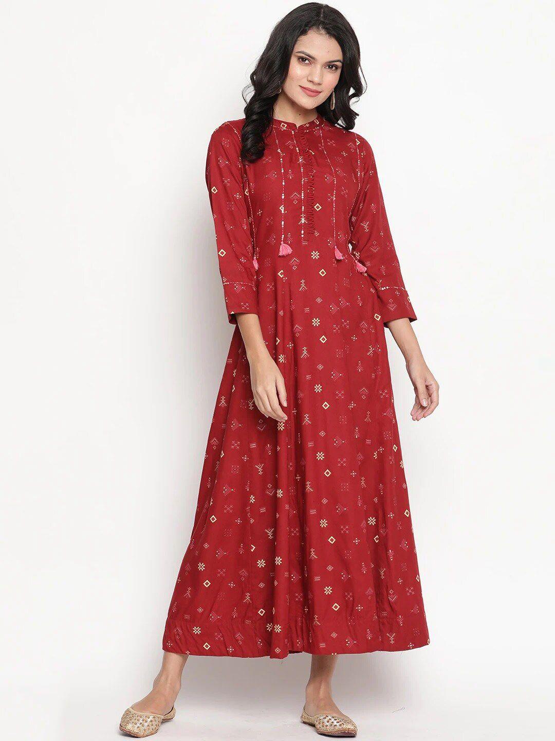 be-indi-women-printed-&-sequenced-ethnic-dress