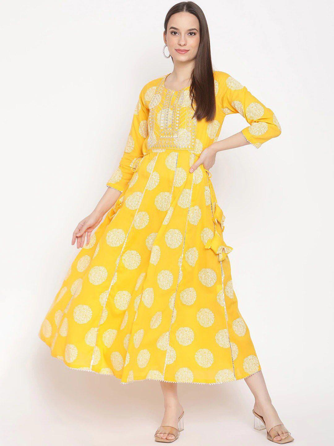 be-indi-printed-midi-cotton-ethnic-dresses